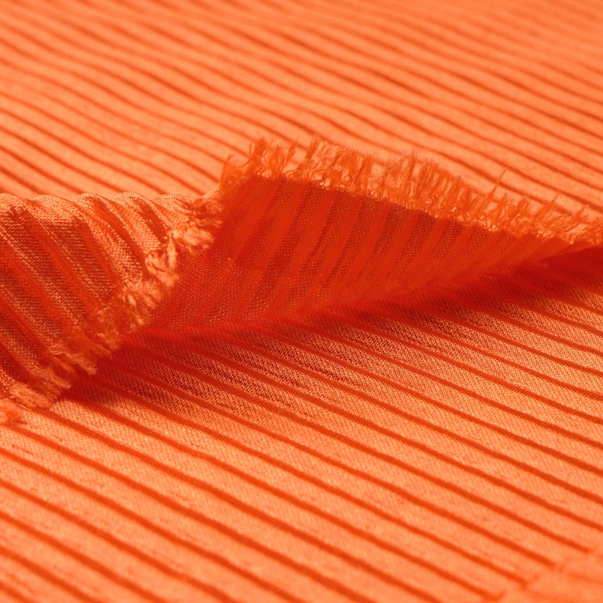 Orange Imported Pleated Satin Fabric (60" Width)