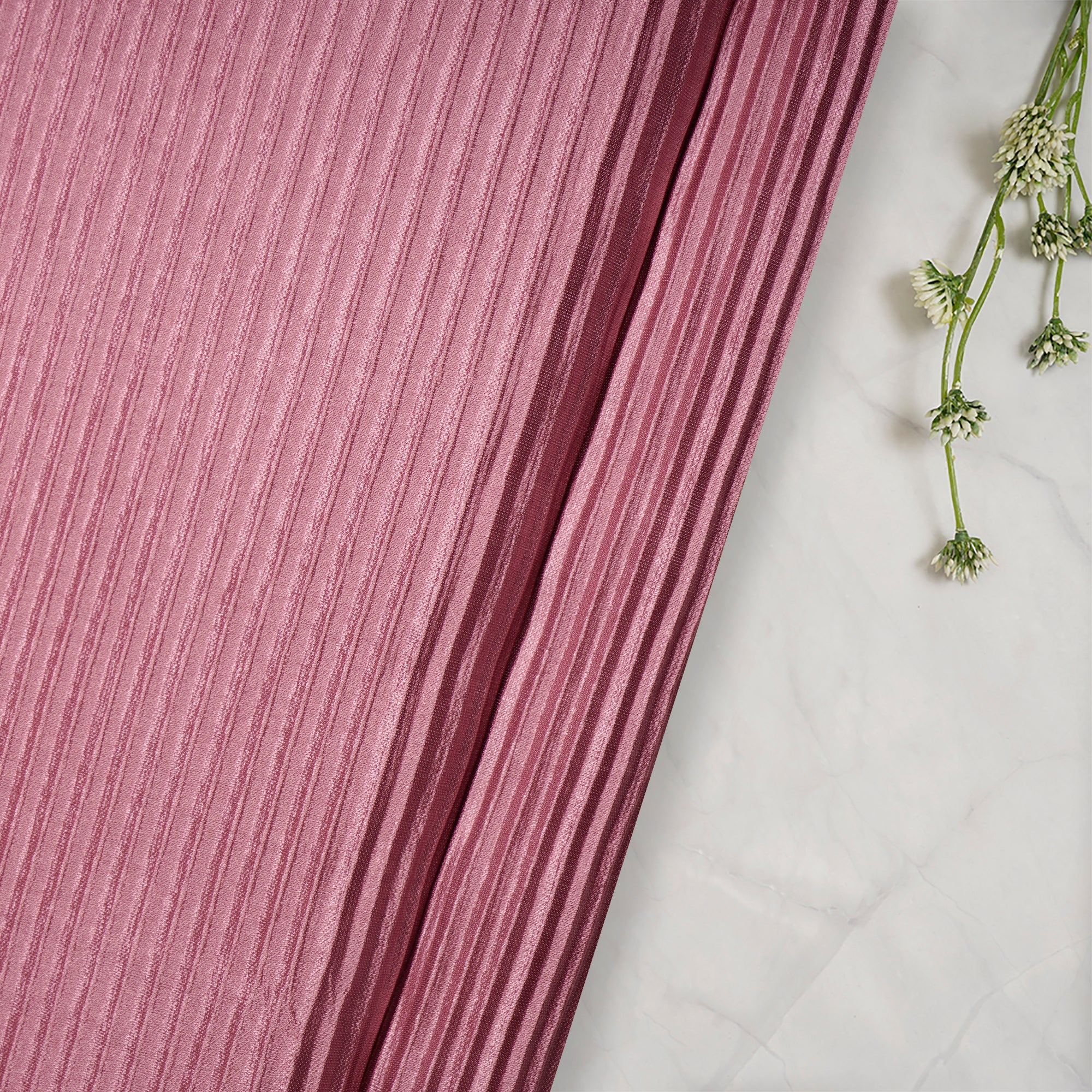 Light Pink Imported Pleated Satin Fabric (60" Width)