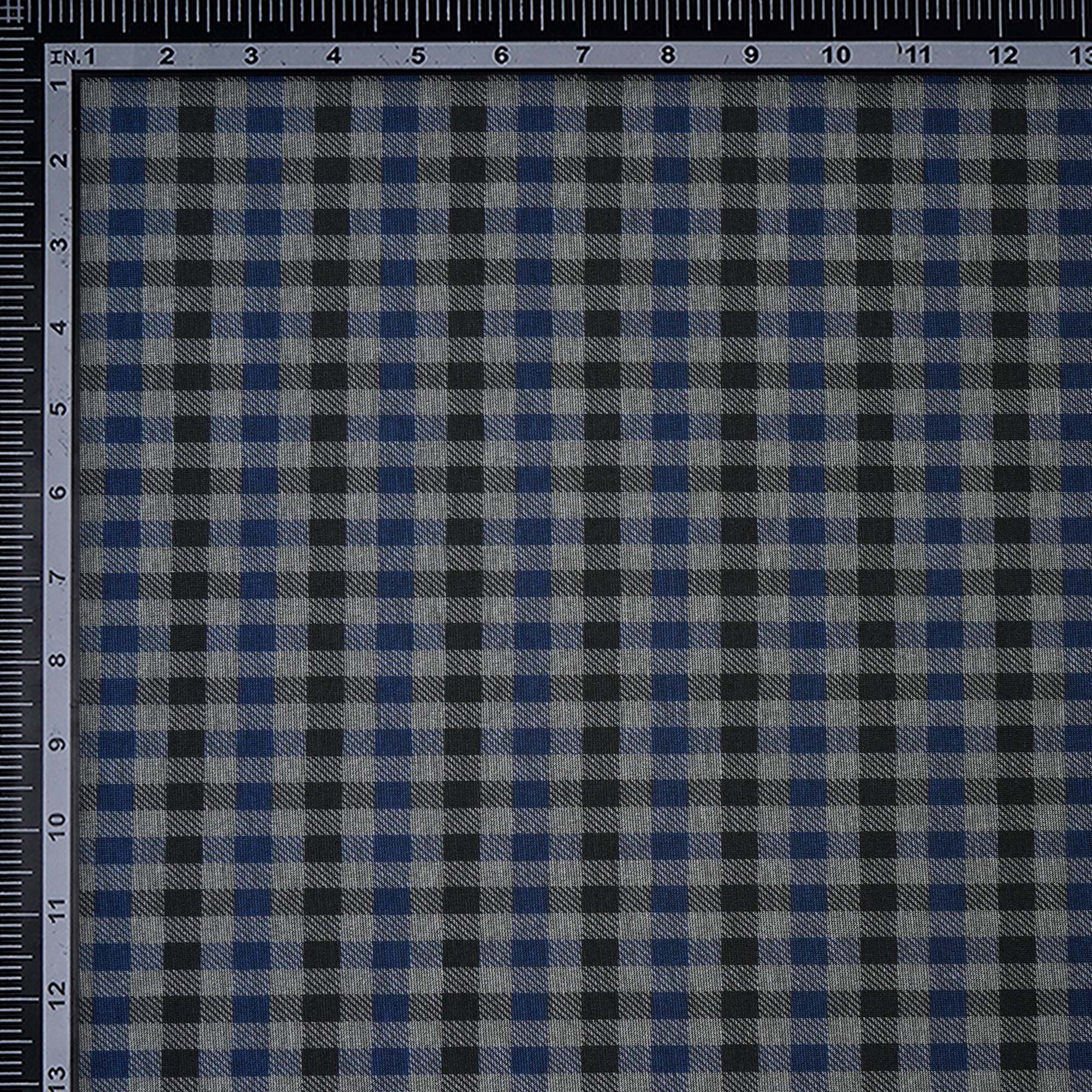 Grey-Black Check Pattern Premium Men's Collection Printed Stretch Roma Fabric (60" Width)