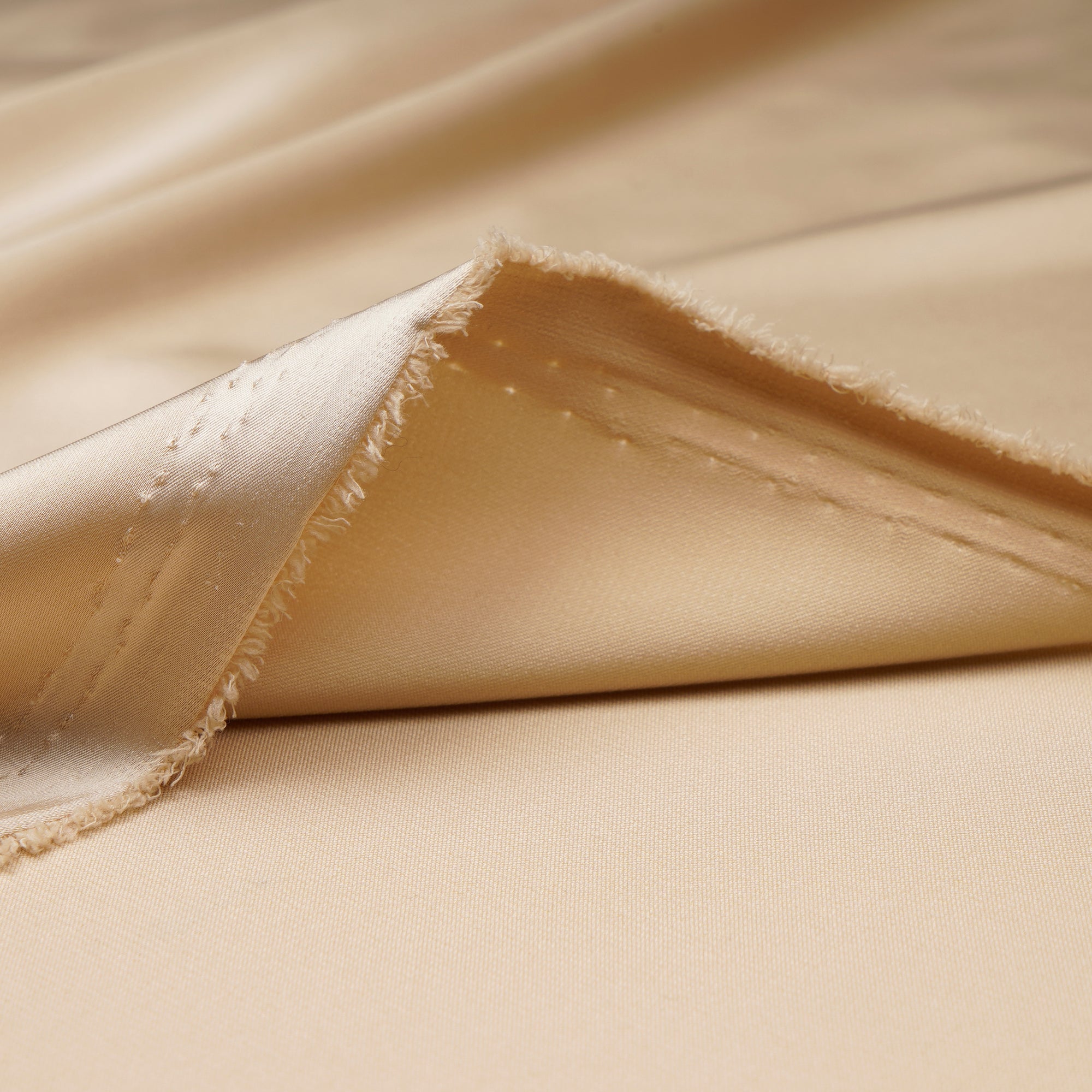 Cream Solid Dyed Imported Armani Satin Fabric (60" Width)