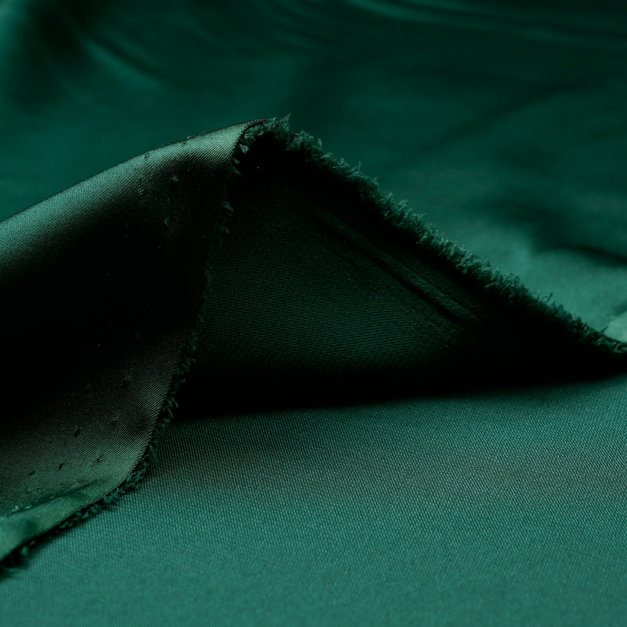 Dark Green Solid Dyed Imported Armani Satin Fabric (60" Width)