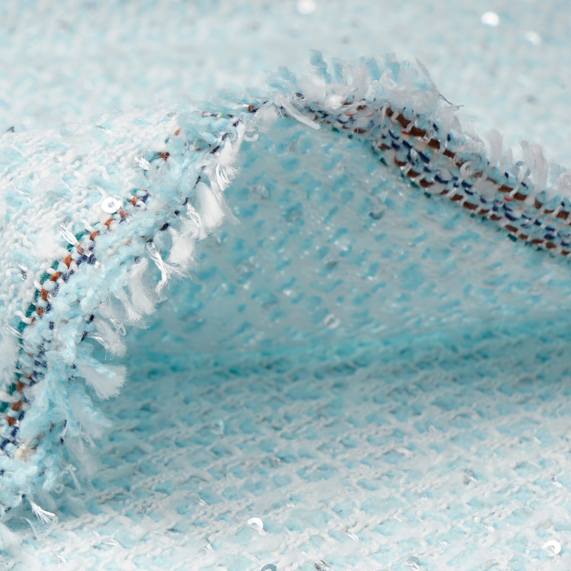 Pastel Blue Premium Sequins Tweed Fabric (60" Width)