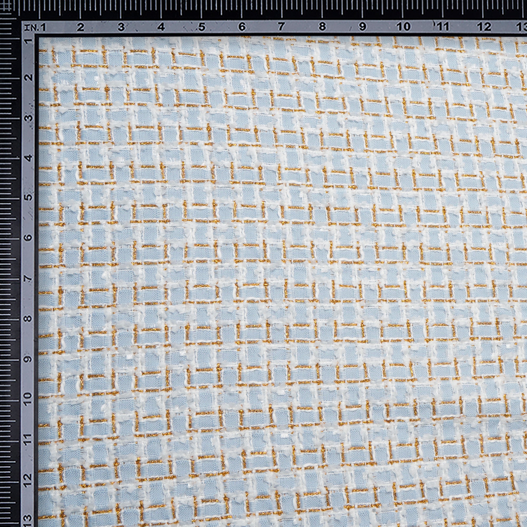 Ice Water-Gold Premium Metallic Tweed Fabric (60" Width)
