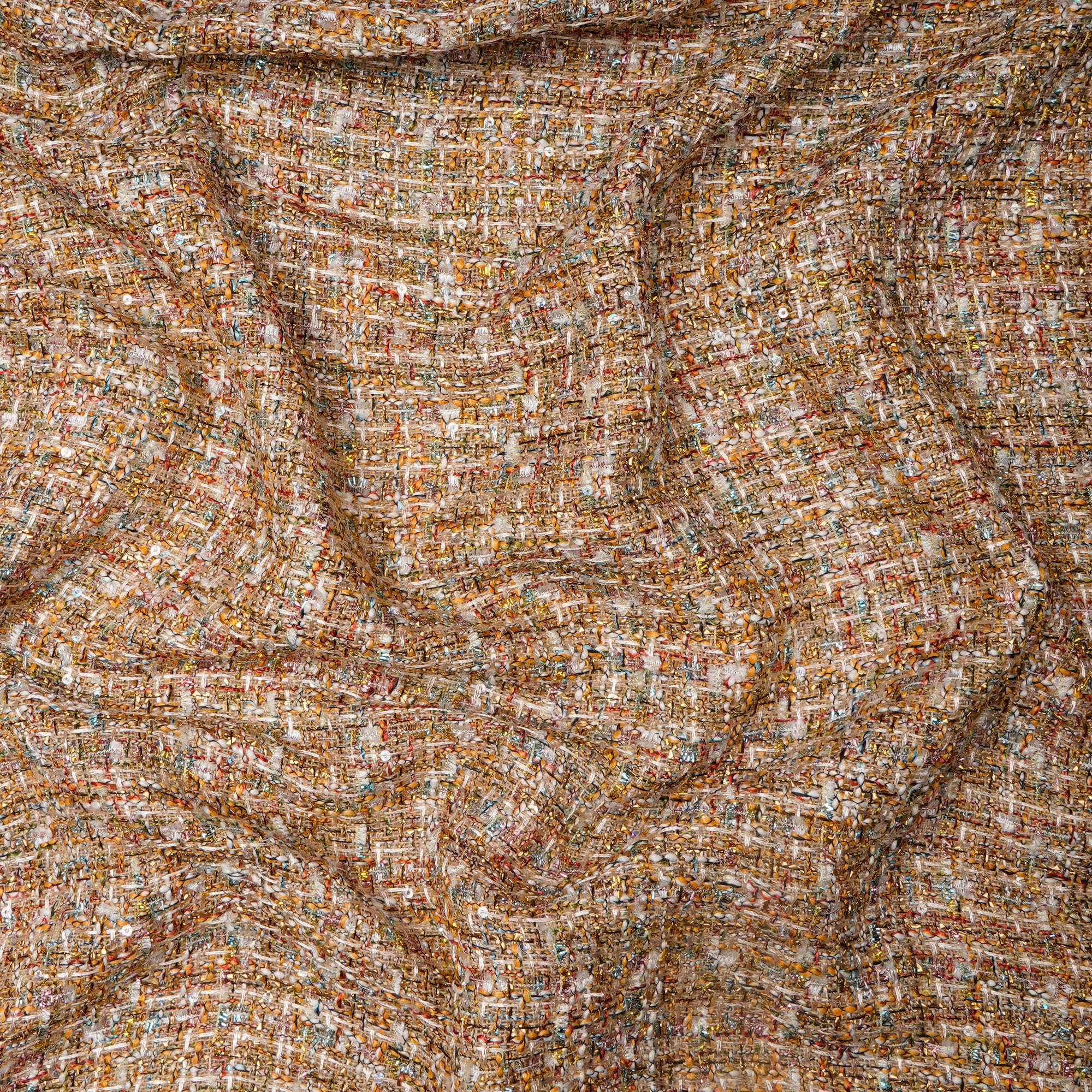 Multi Color Premium Sequins Metallic Tweed Fabric (60" Width)