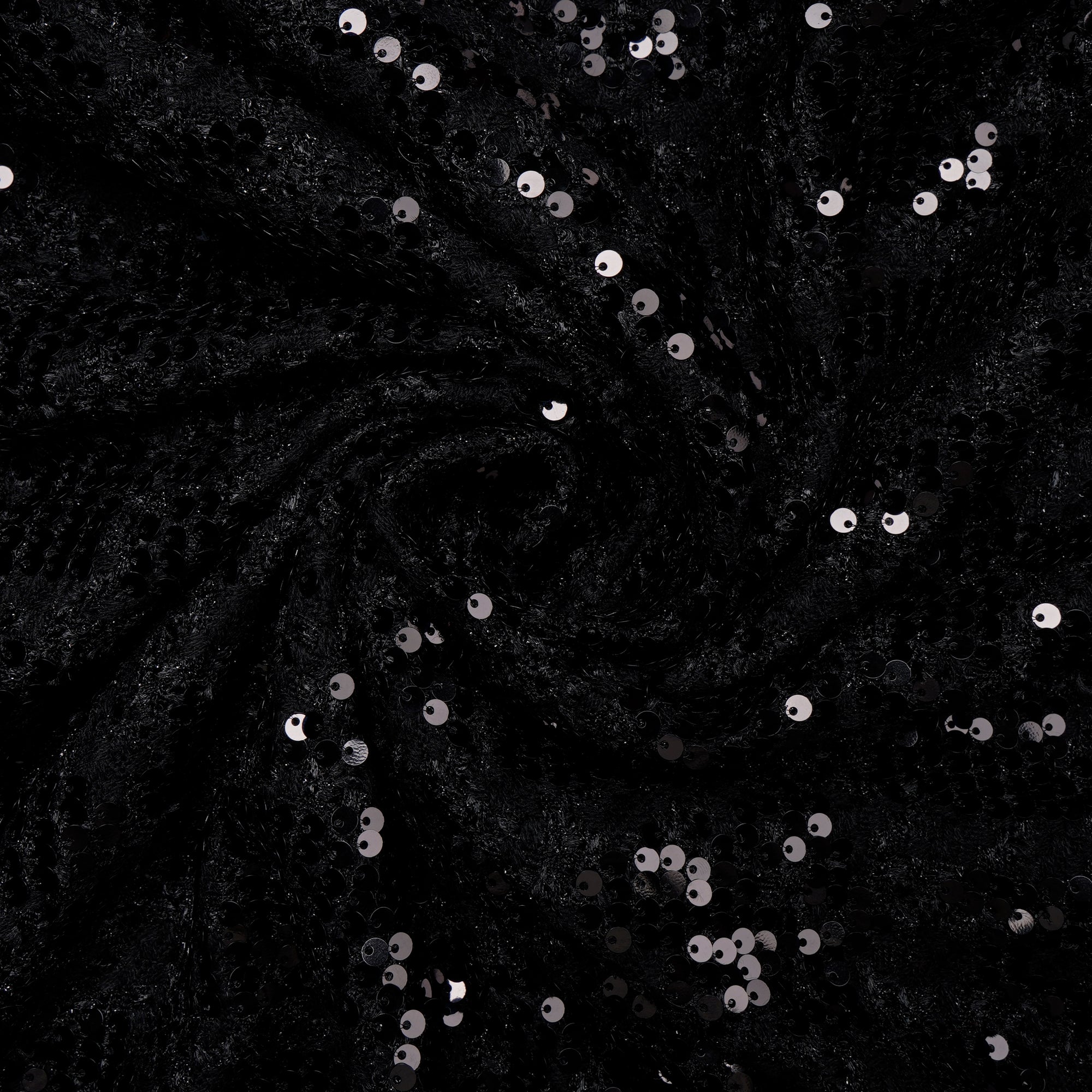 Black Premium Sequins Tweed Fabric (60" Width)