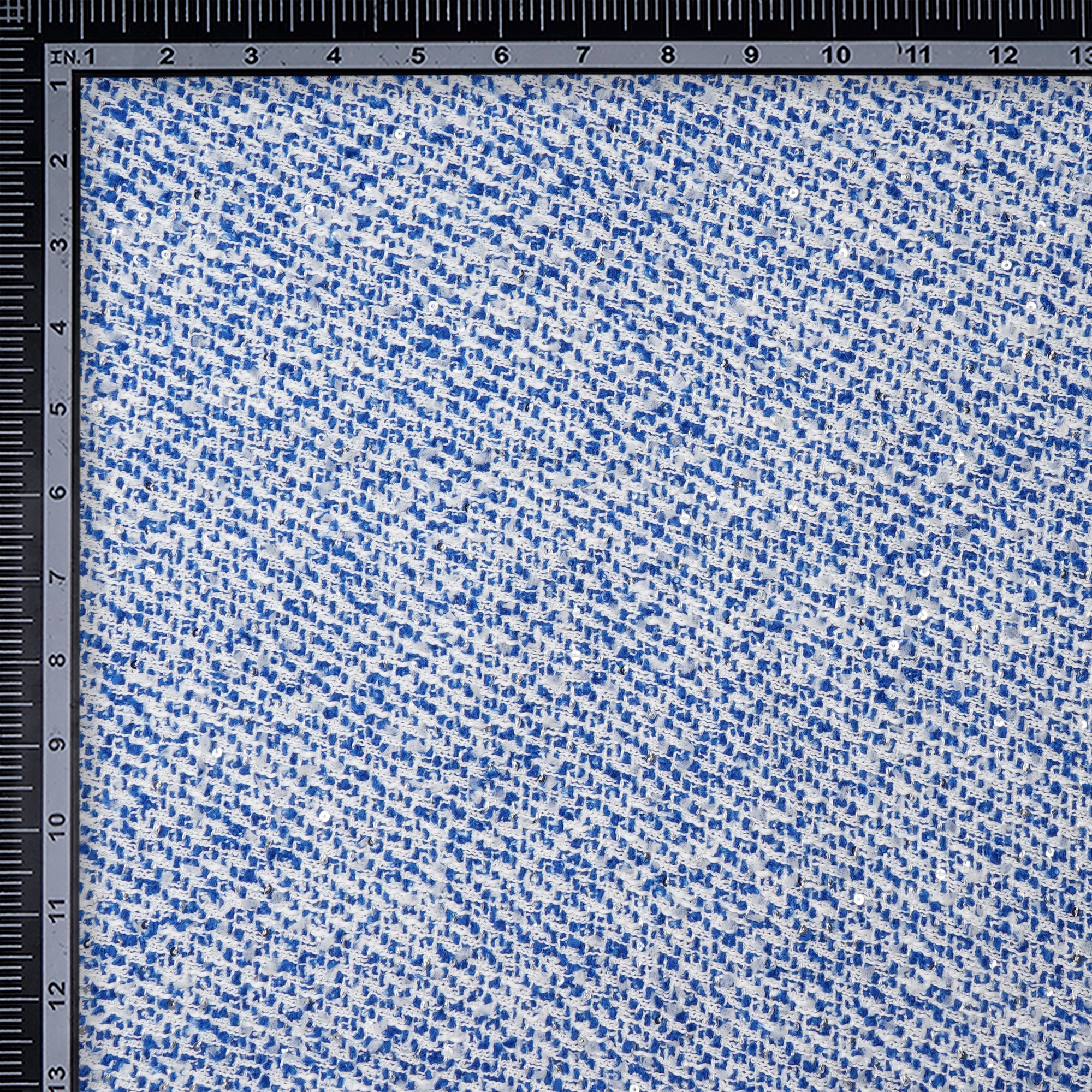 Blue Premium Sequins Tweed Fabric (60" Width)