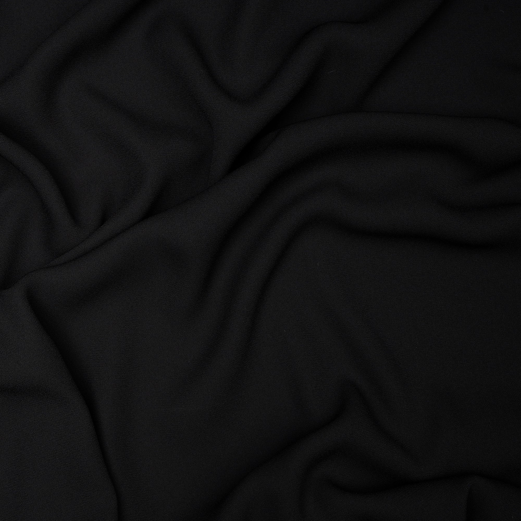 Black Solid Dyed Imported Royal Georgette Fabric (60" Width)