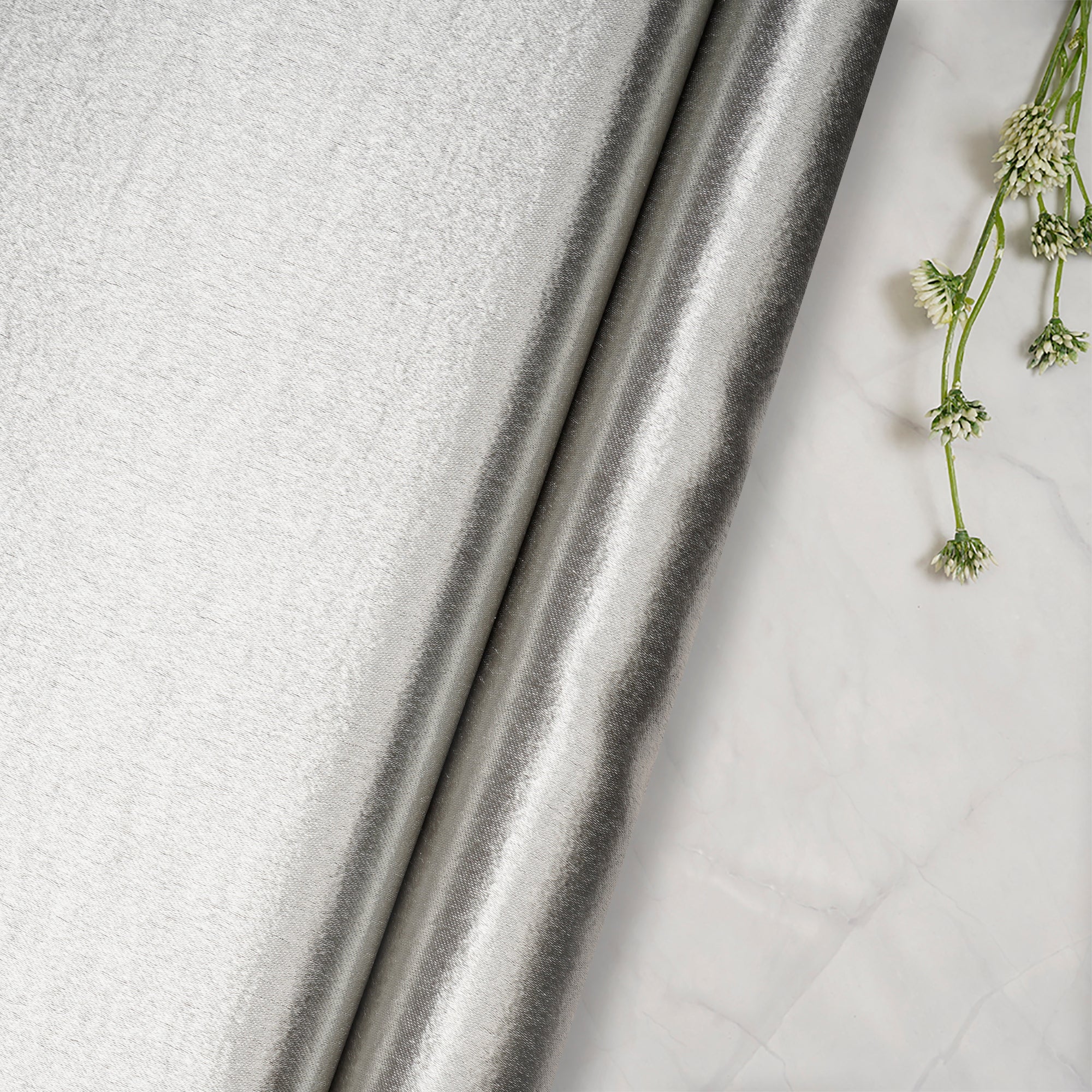 Silver Solid Dyed Imported Lido Satin Fabric (60" Width)