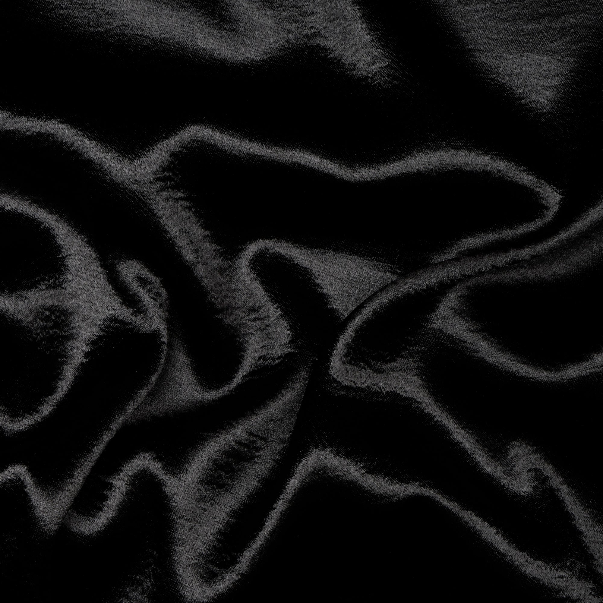 Black Solid Dyed Imported Lido Satin Fabric (60" Width)