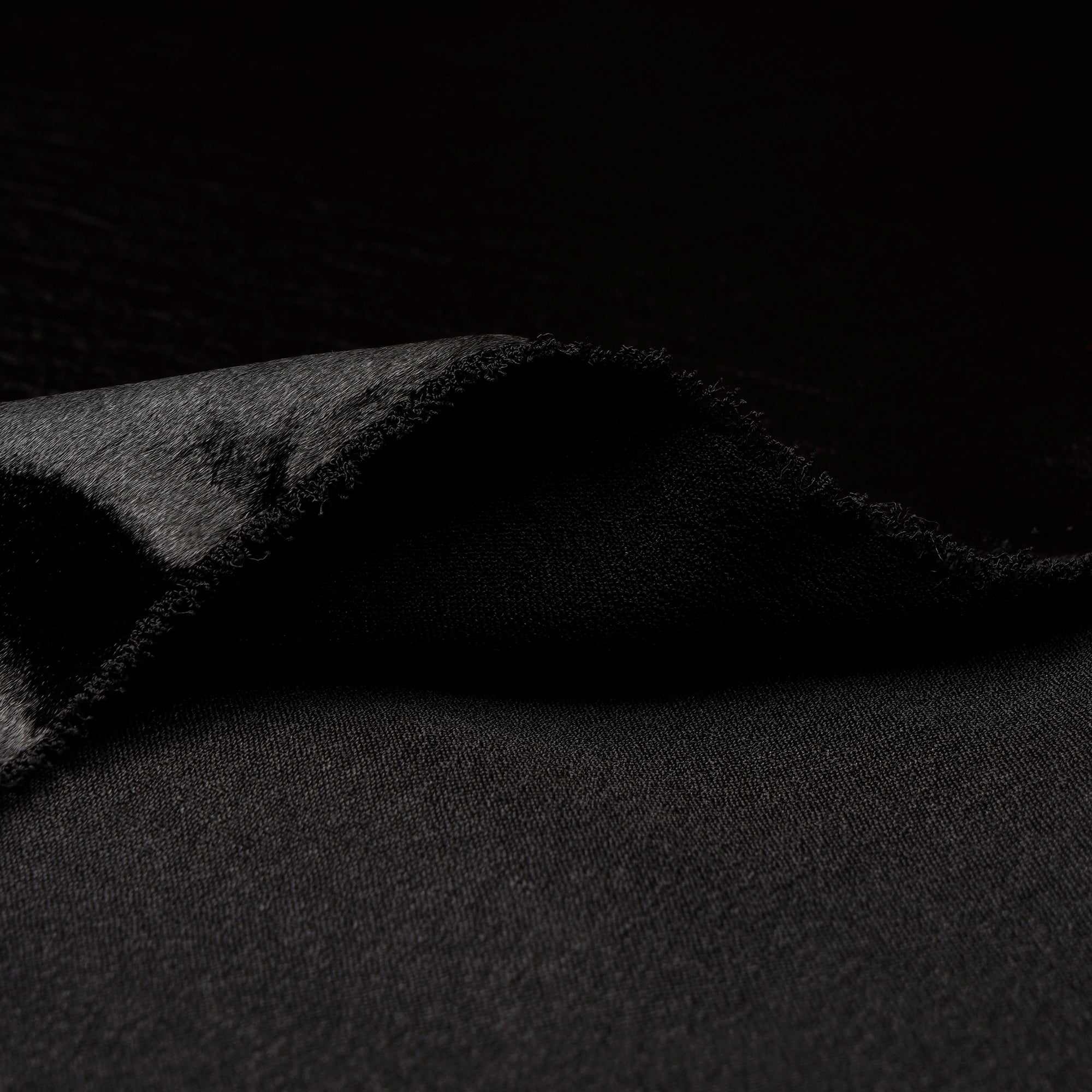 Black Solid Dyed Imported Lido Satin Fabric (60" Width)