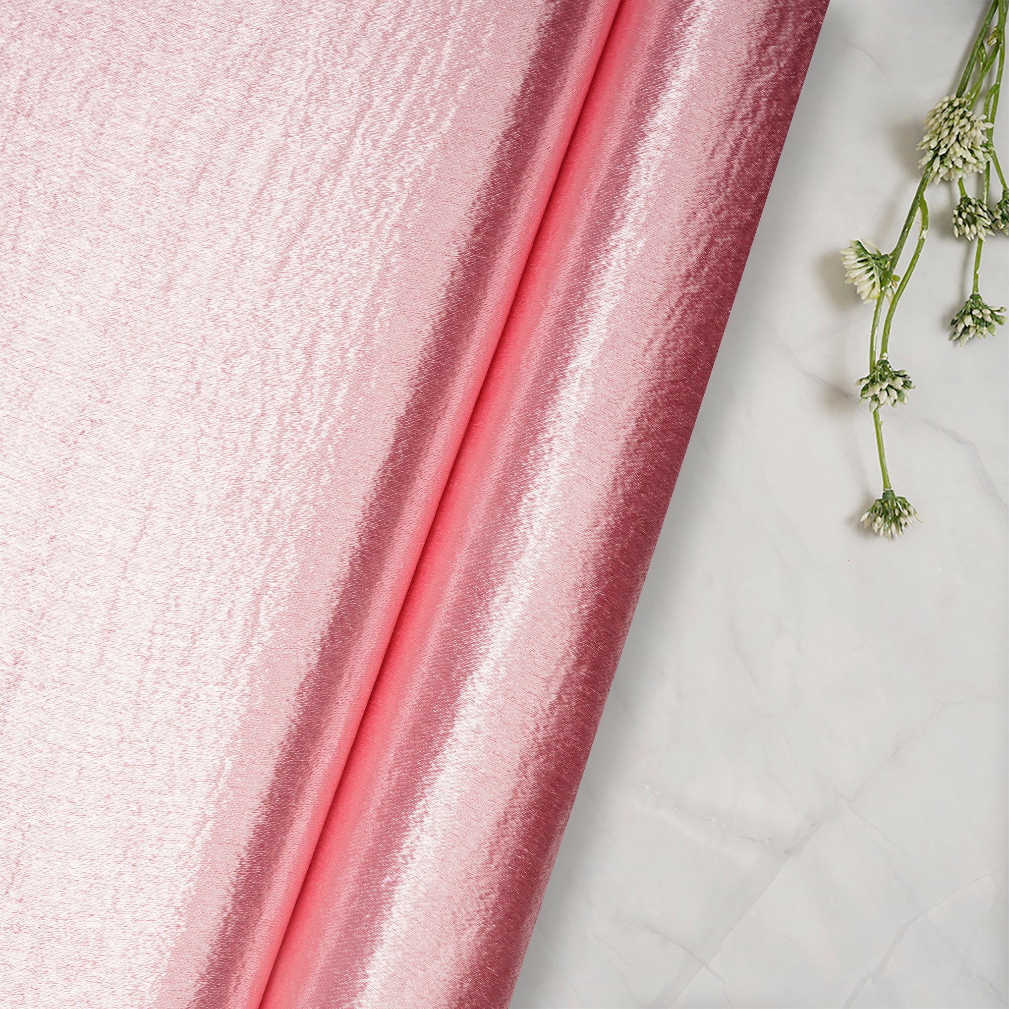 Baby Pink Solid Dyed Imported Lido Satin Fabric (60" Width)
