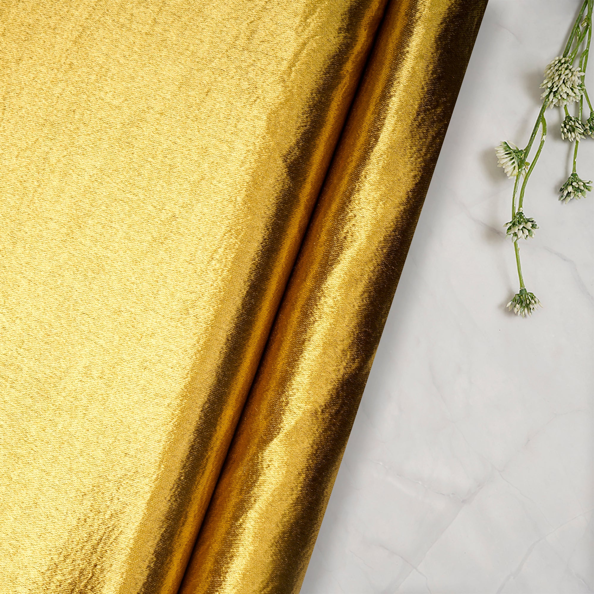 Gold Solid Dyed Imported Lido Satin Fabric (60" Width)