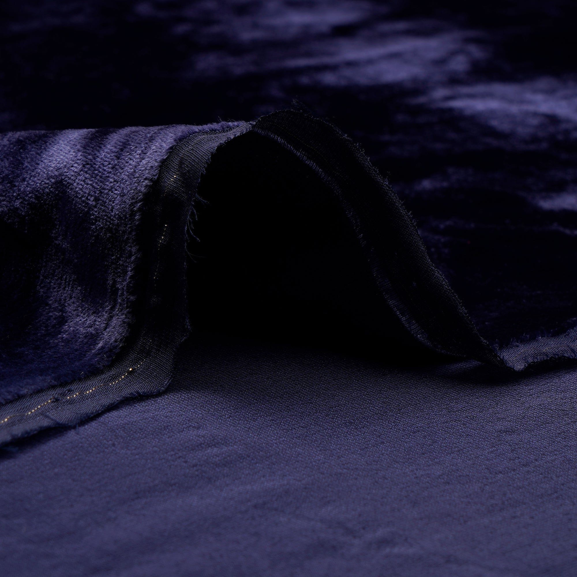 Navy Blue Imported Silk Velvet Fabric (44" Width)