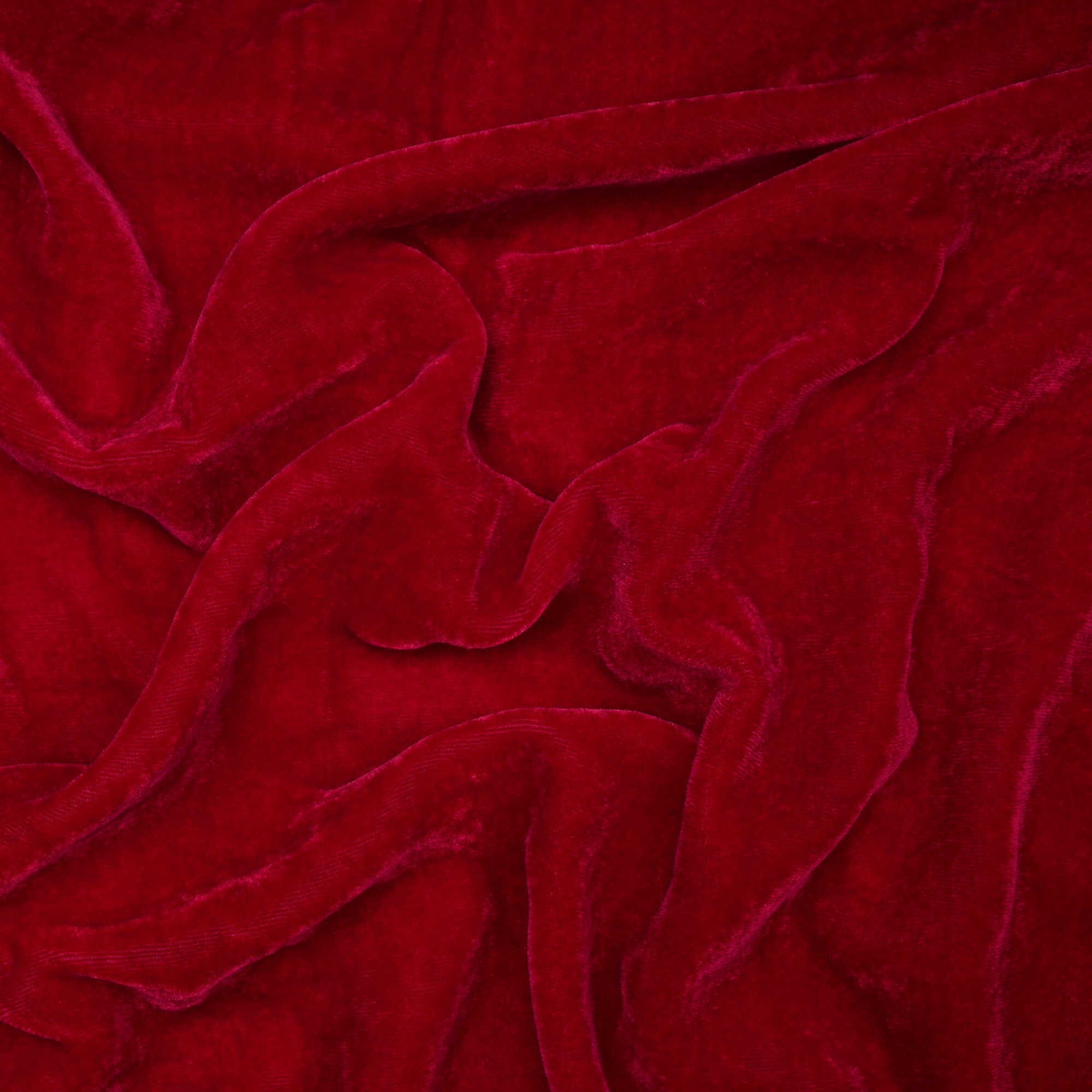 Red Blue Imported Silk Velvet Fabric (44" Width)