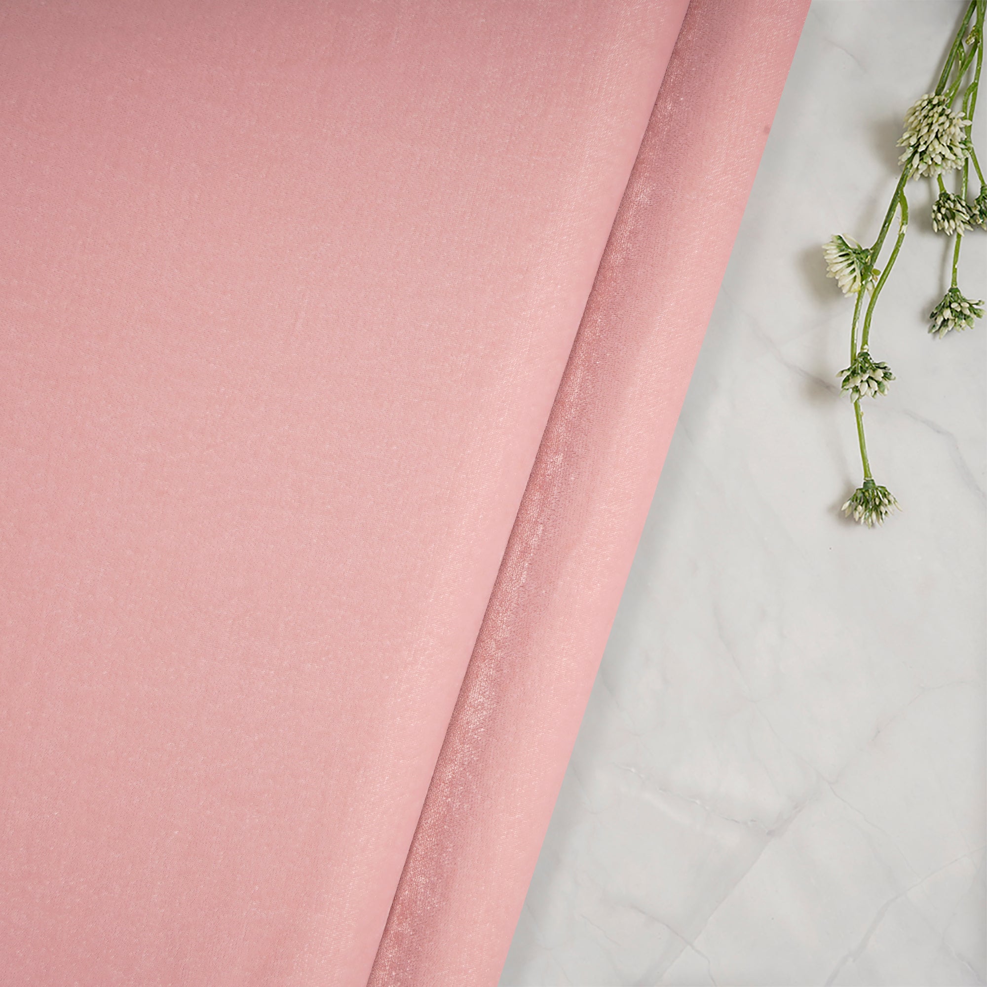Baby Pink Imported Micro Velvet Fabric (44" Width)