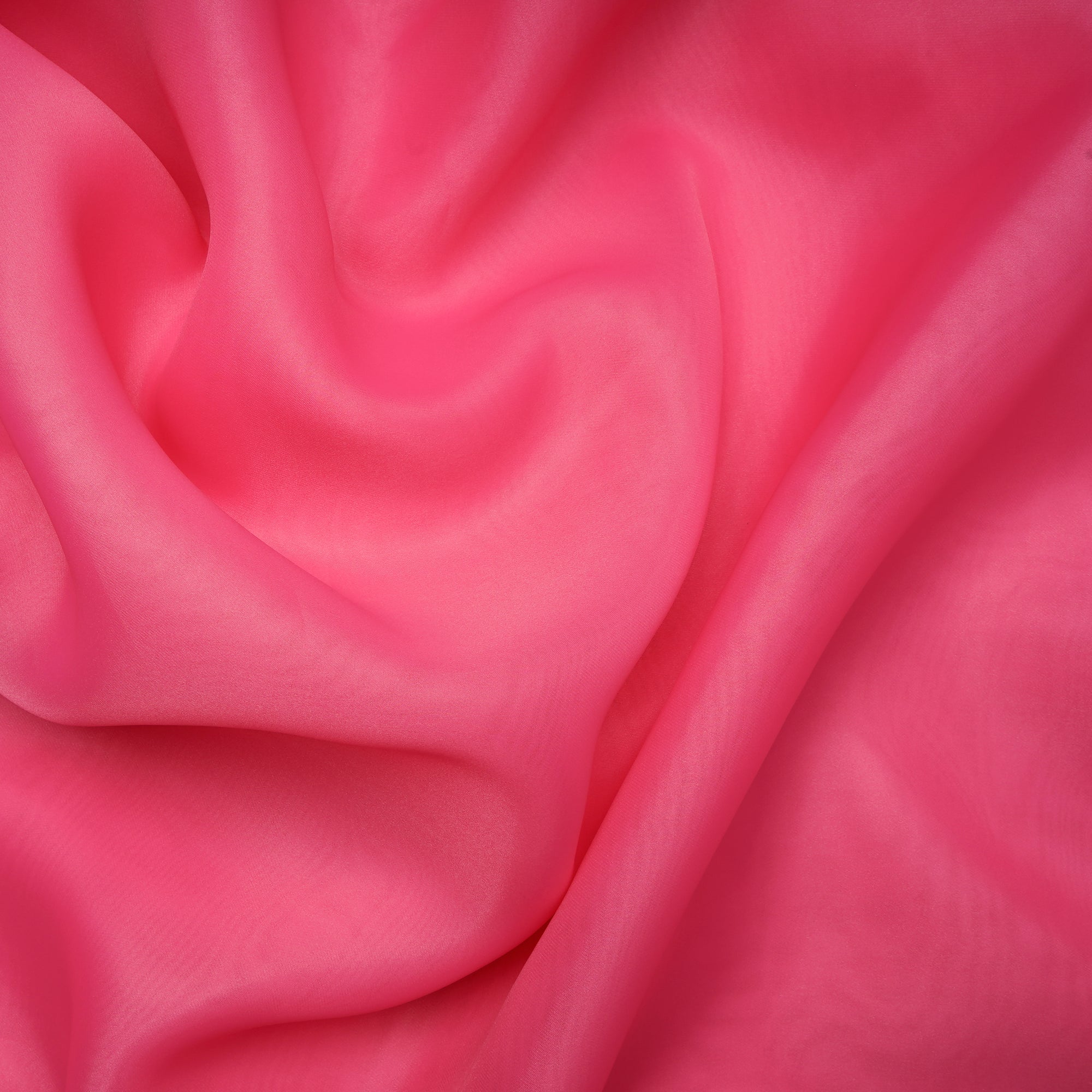 Neon Pink Imported Poly Satin Organza Fabric (60" Width)