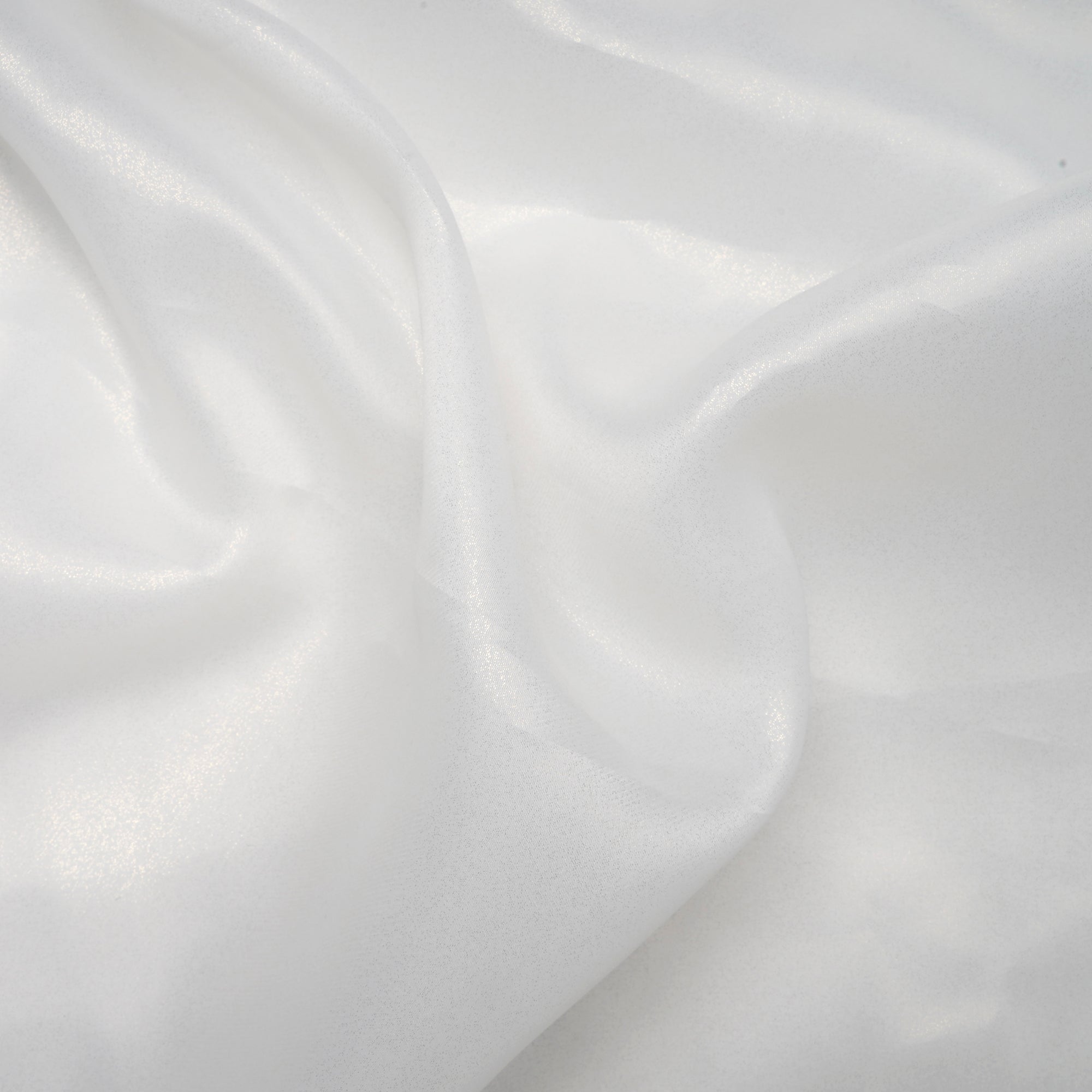 White Imported Poly Satin Organza Fabric (60" Width)