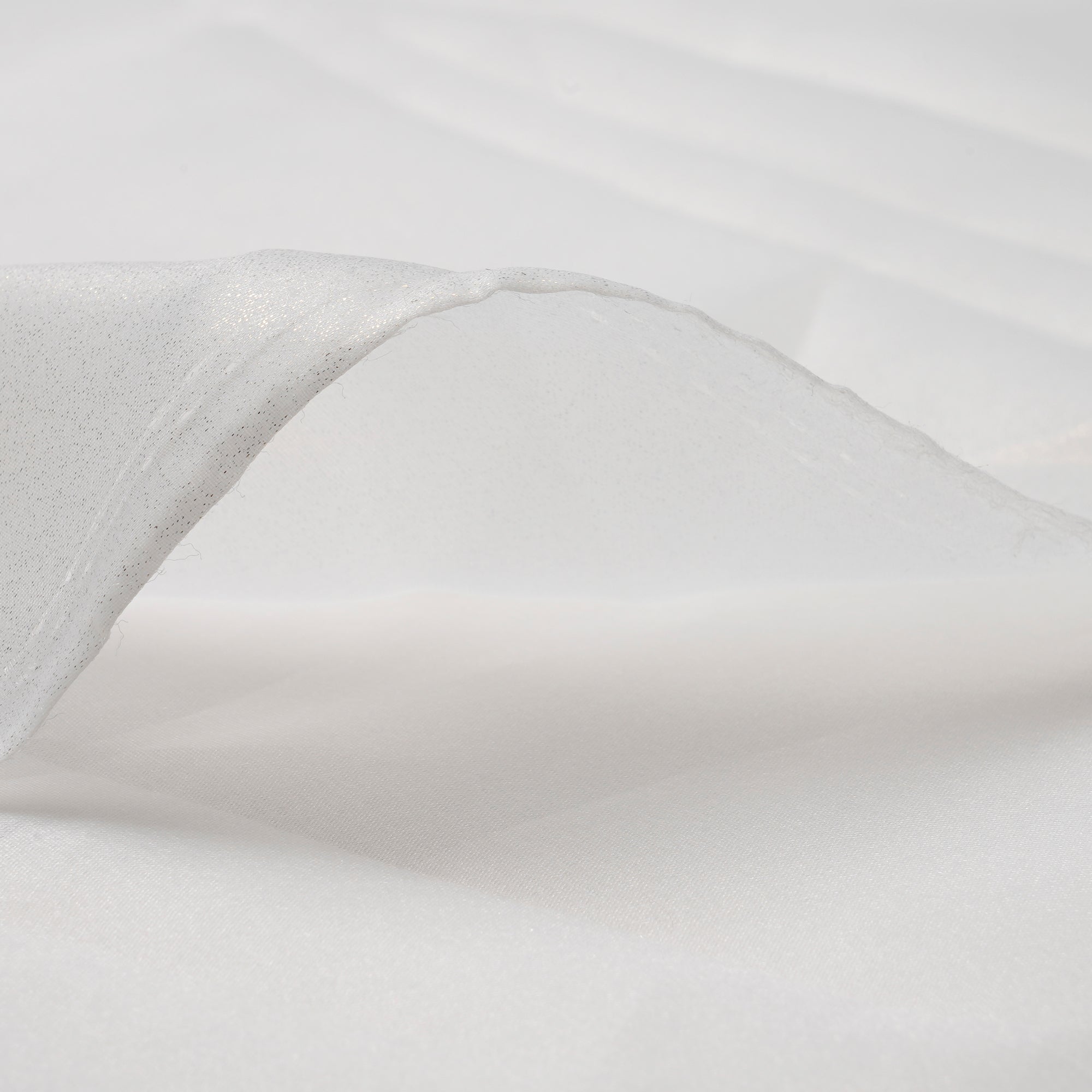 White Imported Poly Satin Organza Fabric (60" Width)