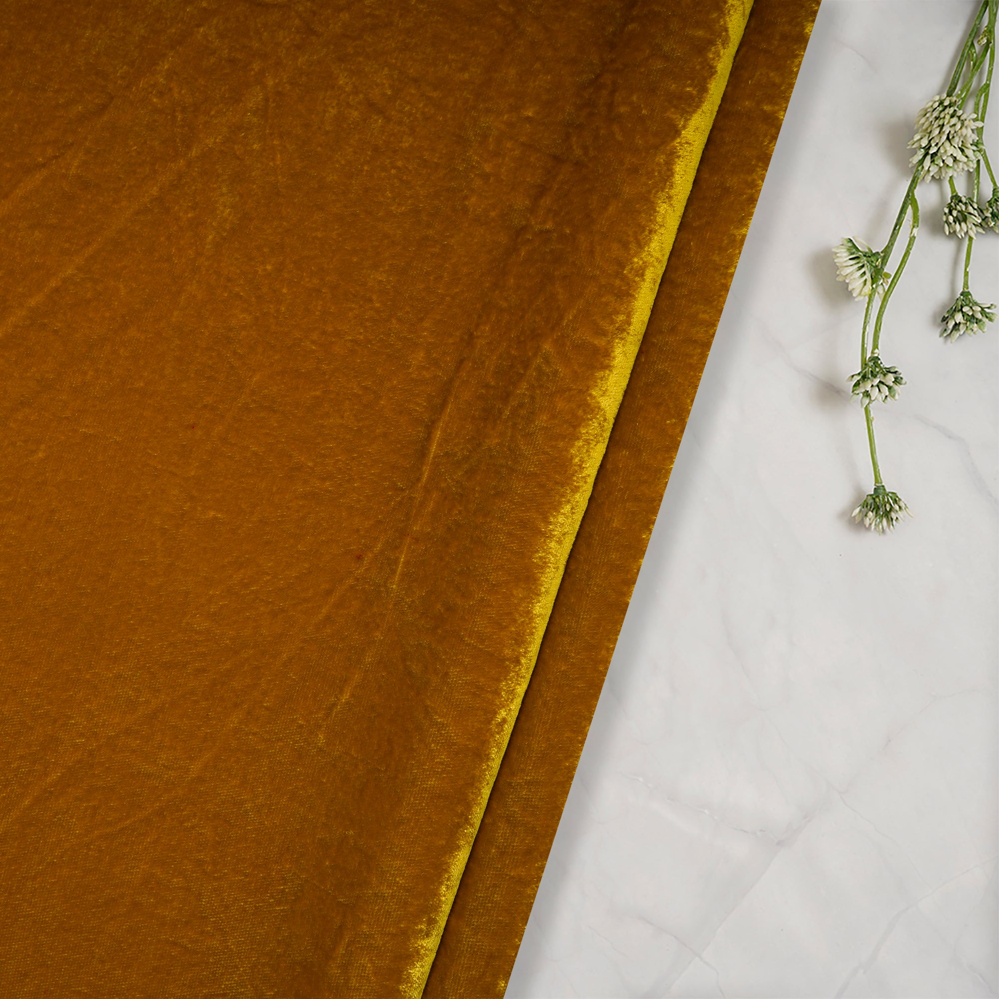 Nugget Gold Imported Viscose Velvet Fabric (44" Width)