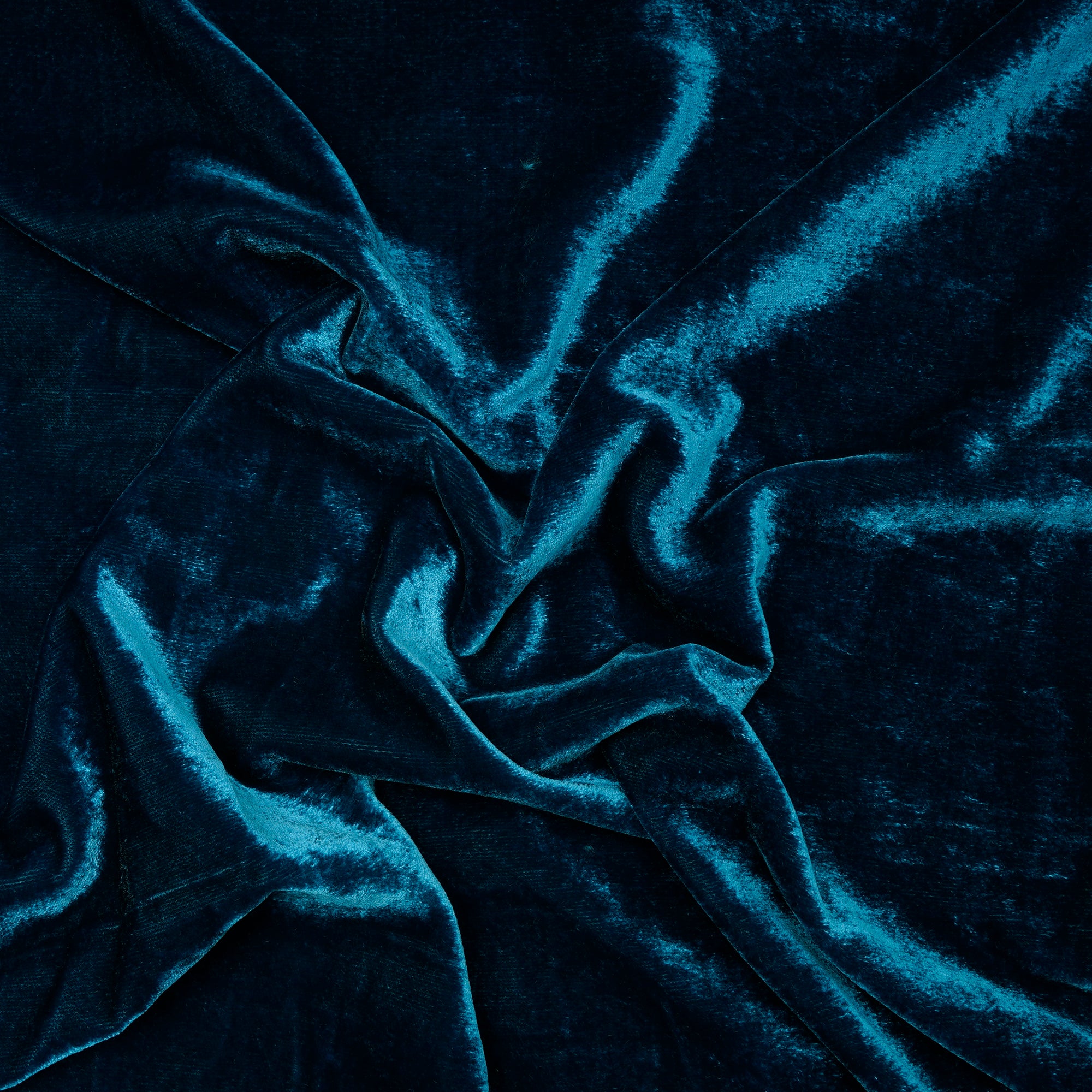 Lyons Blue Imported Viscose Velvet Fabric (44" Width)