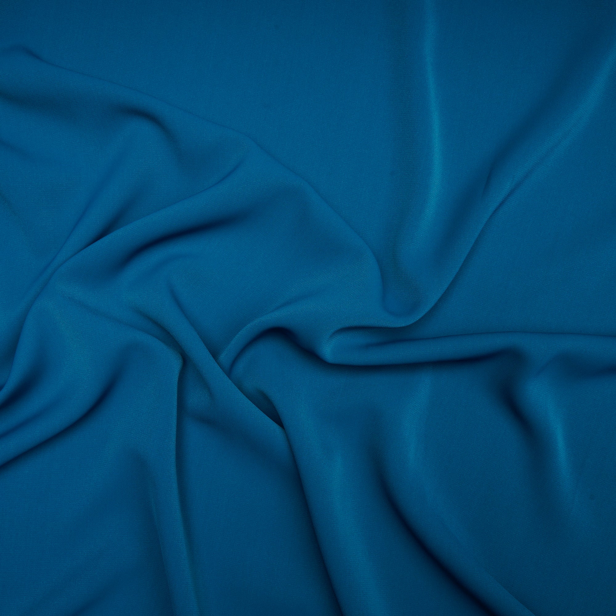 Moroccan Blue Solid Dyed Imported Angela Crepe Fabric (60" Width)