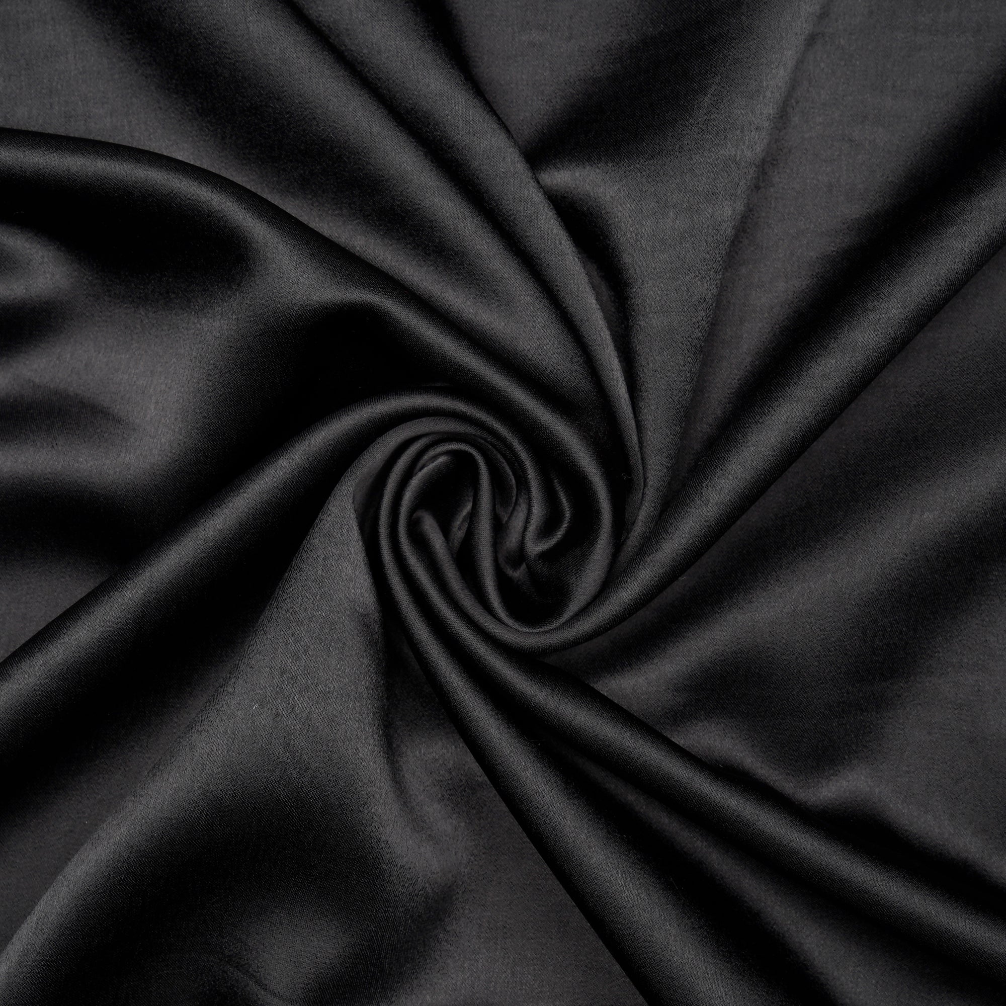 Black Solid Dyed Imported Milano Satin Fabric (60" Width)