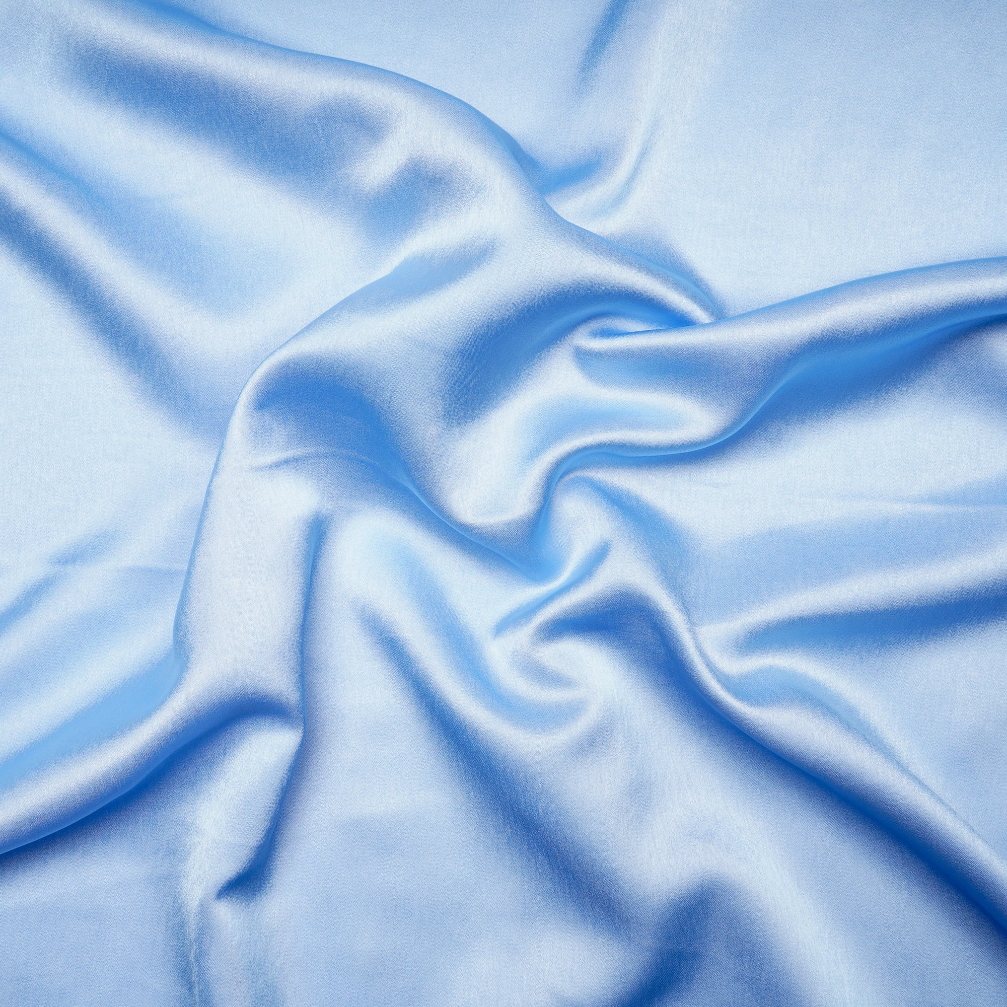 Cerulean Solid Dyed Imported Milano Satin Fabric (60" Width)