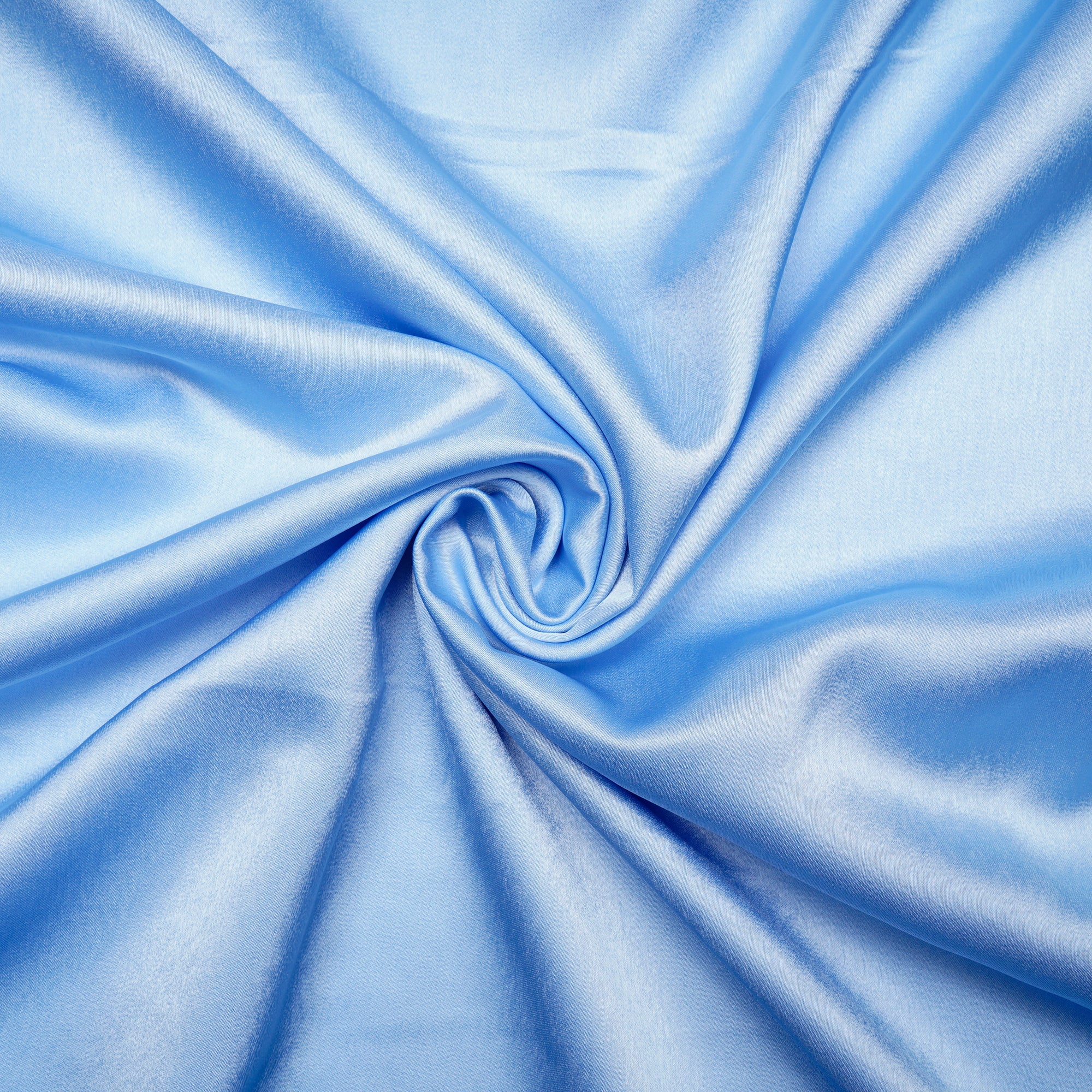 Cerulean Solid Dyed Imported Milano Satin Fabric (60" Width)