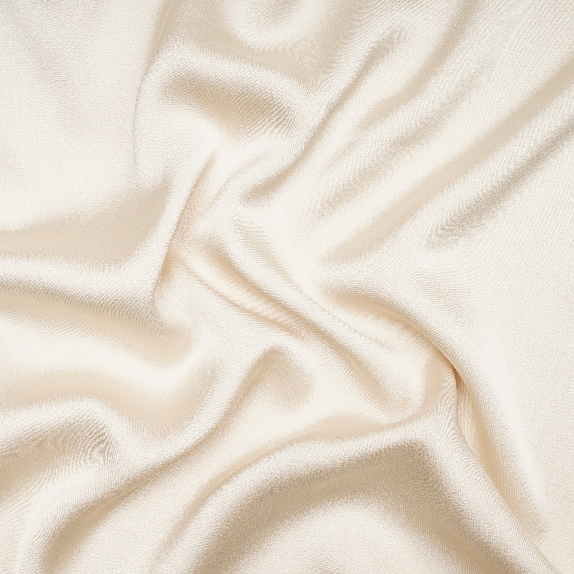 Cream Solid Dyed Imported Nirvana Satin Fabric (60" Width)