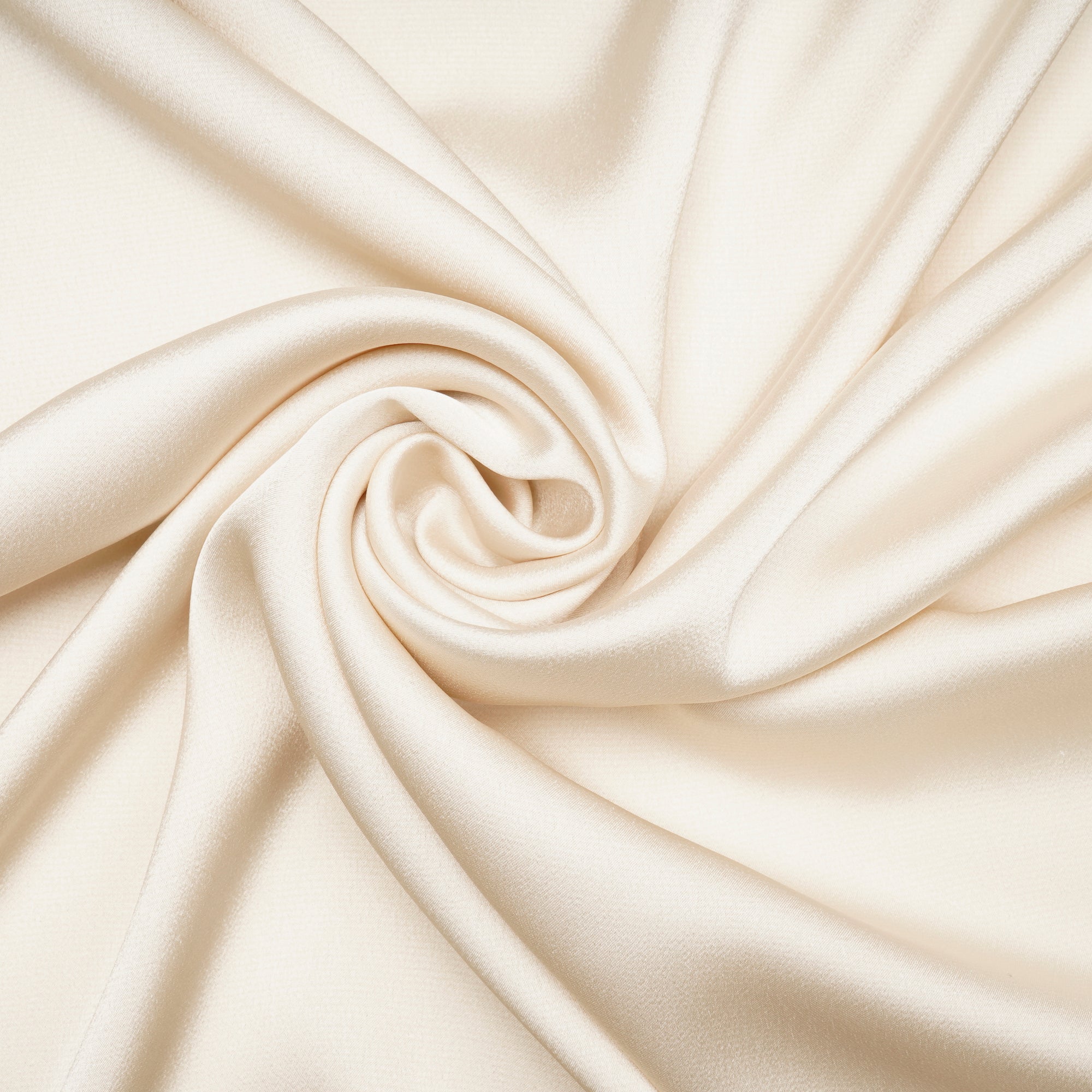 Cream Solid Dyed Imported Nirvana Satin Fabric (60" Width)