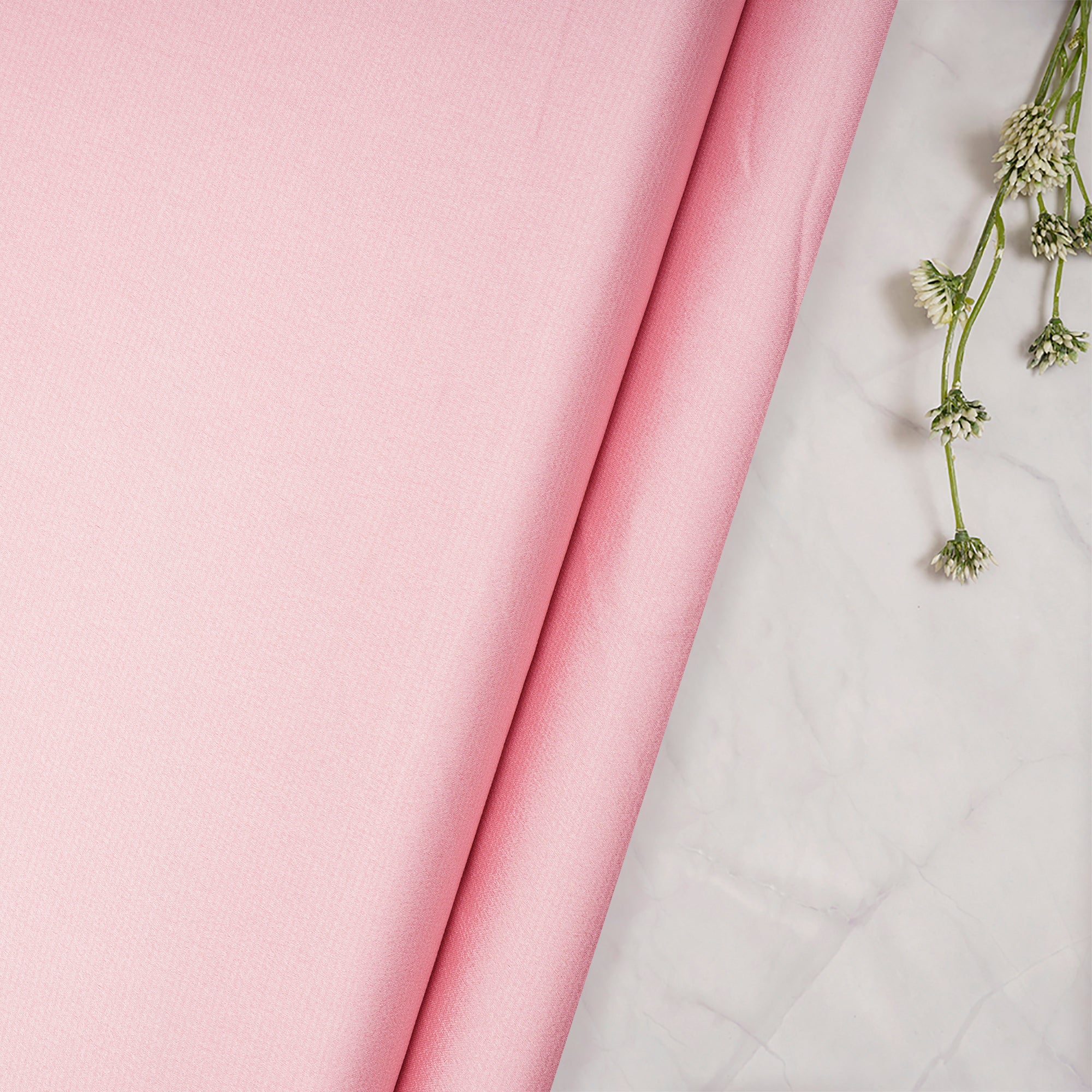 Tickled Pink Solid Dyed Imported Nirvana Satin Fabric (60" Width)