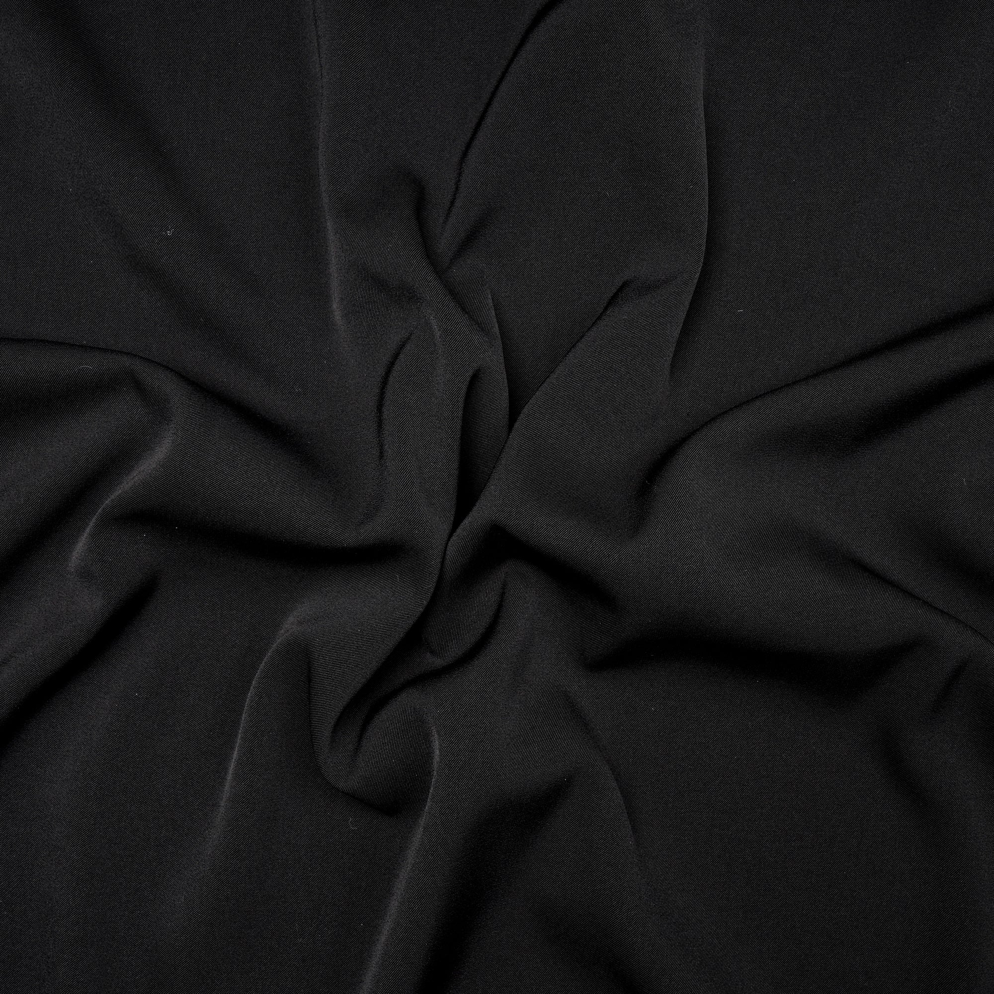Black Solid Dyed Imported Prada Crepe Fabric (60" Width)