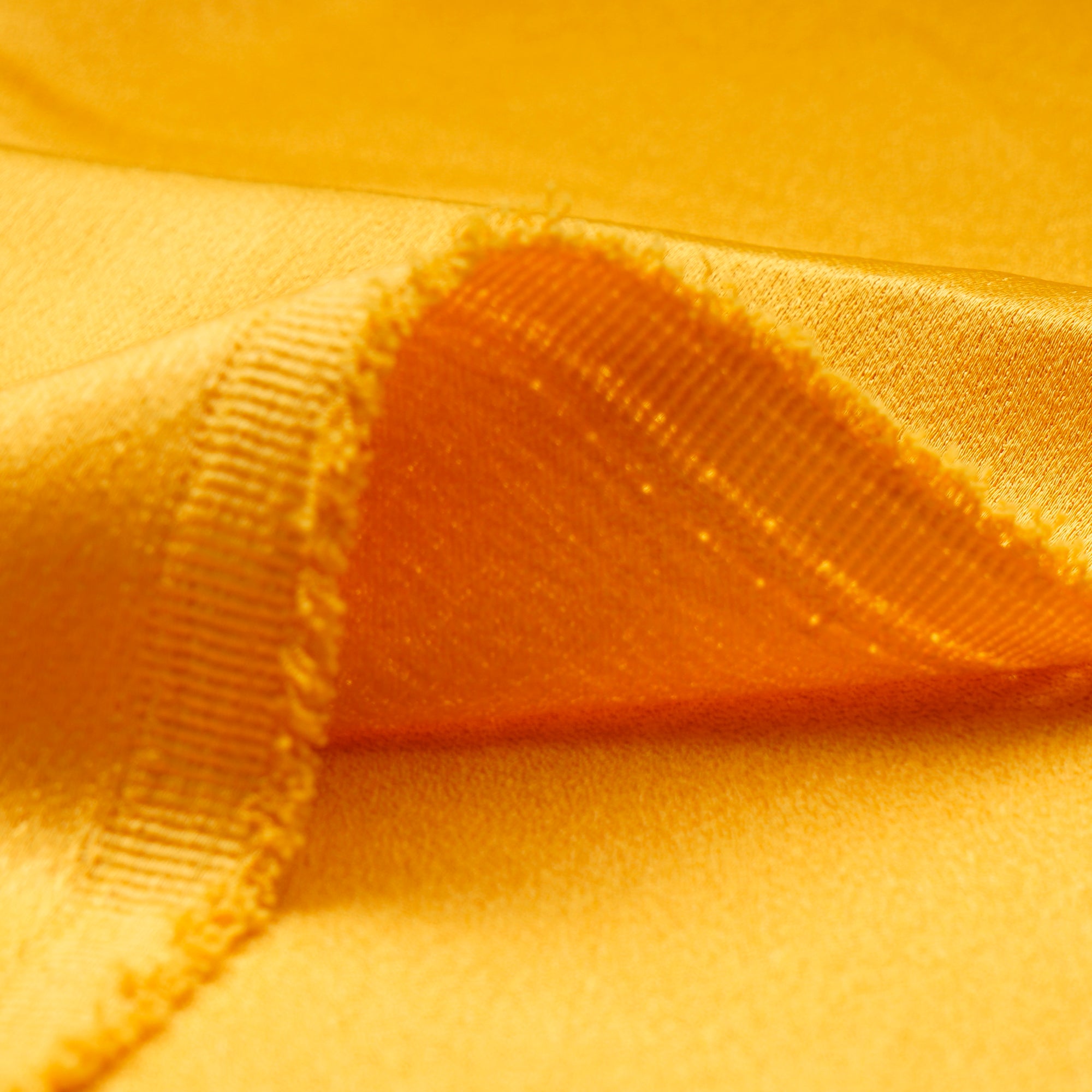 Yellow Solid Dyed Imported Back Moss Satin Fabric (60" Width)
