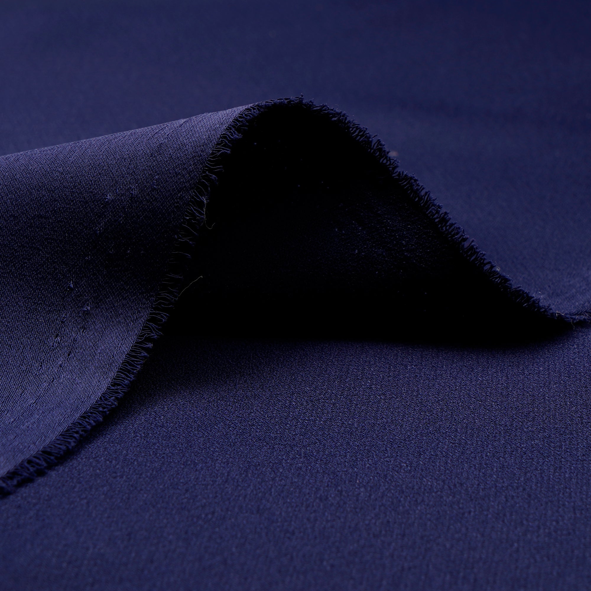 Deep Blue Solid Dyed Imported Back Moss Satin Fabric (60" Width)