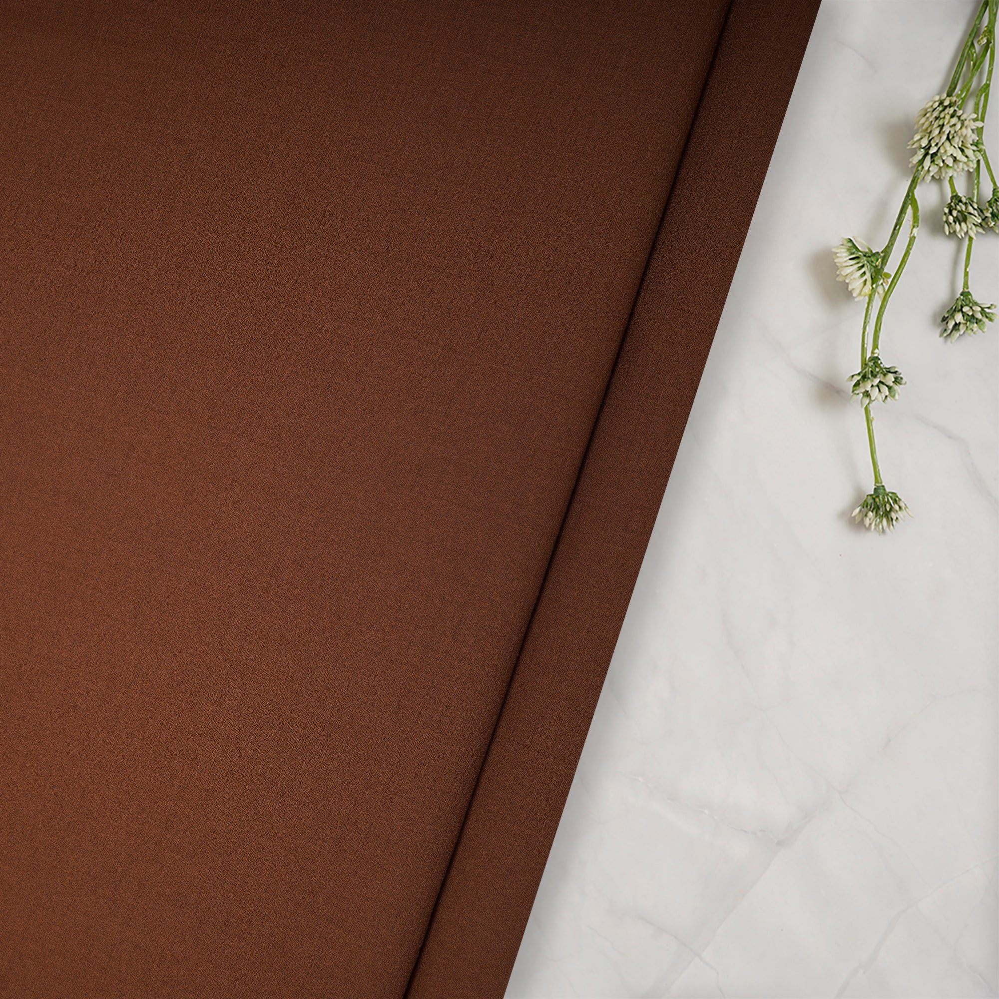 Brown Solid Dyed Imported Heavy Slub Fabric (60" Width)