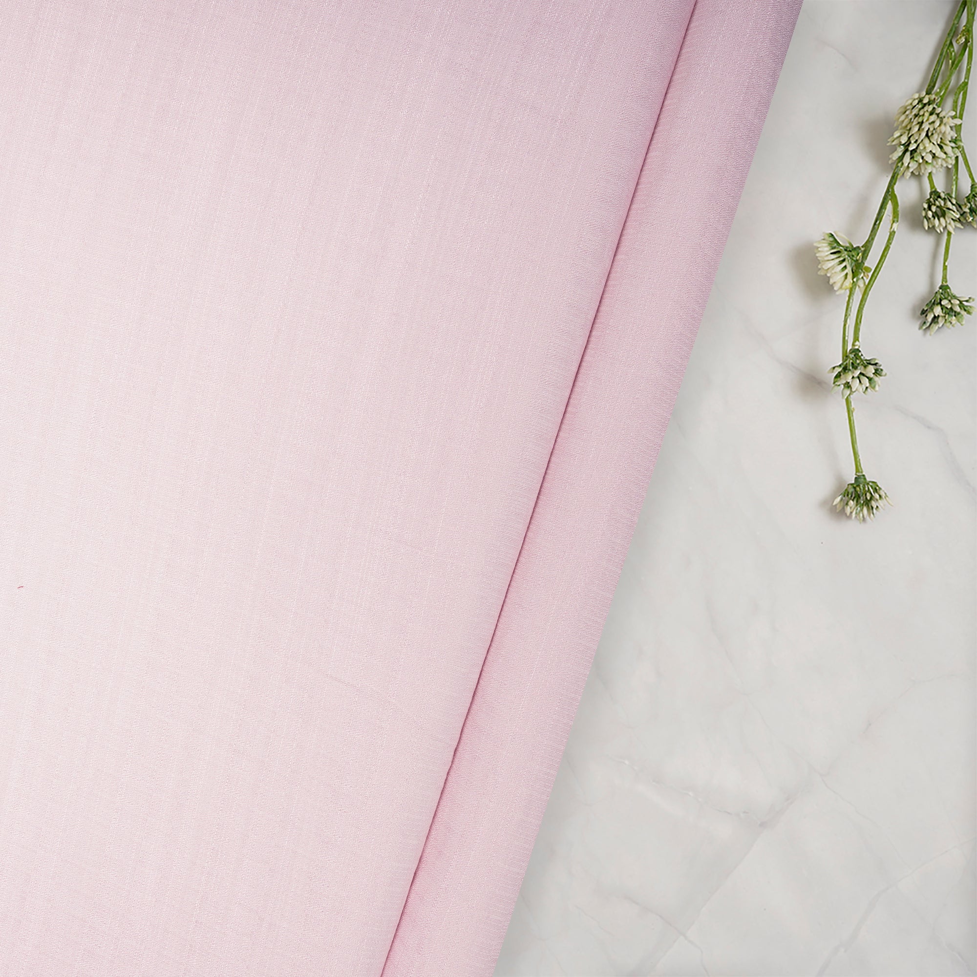 Baby Pink Solid Dyed Imported Poly Slub Fabric (60" Width)