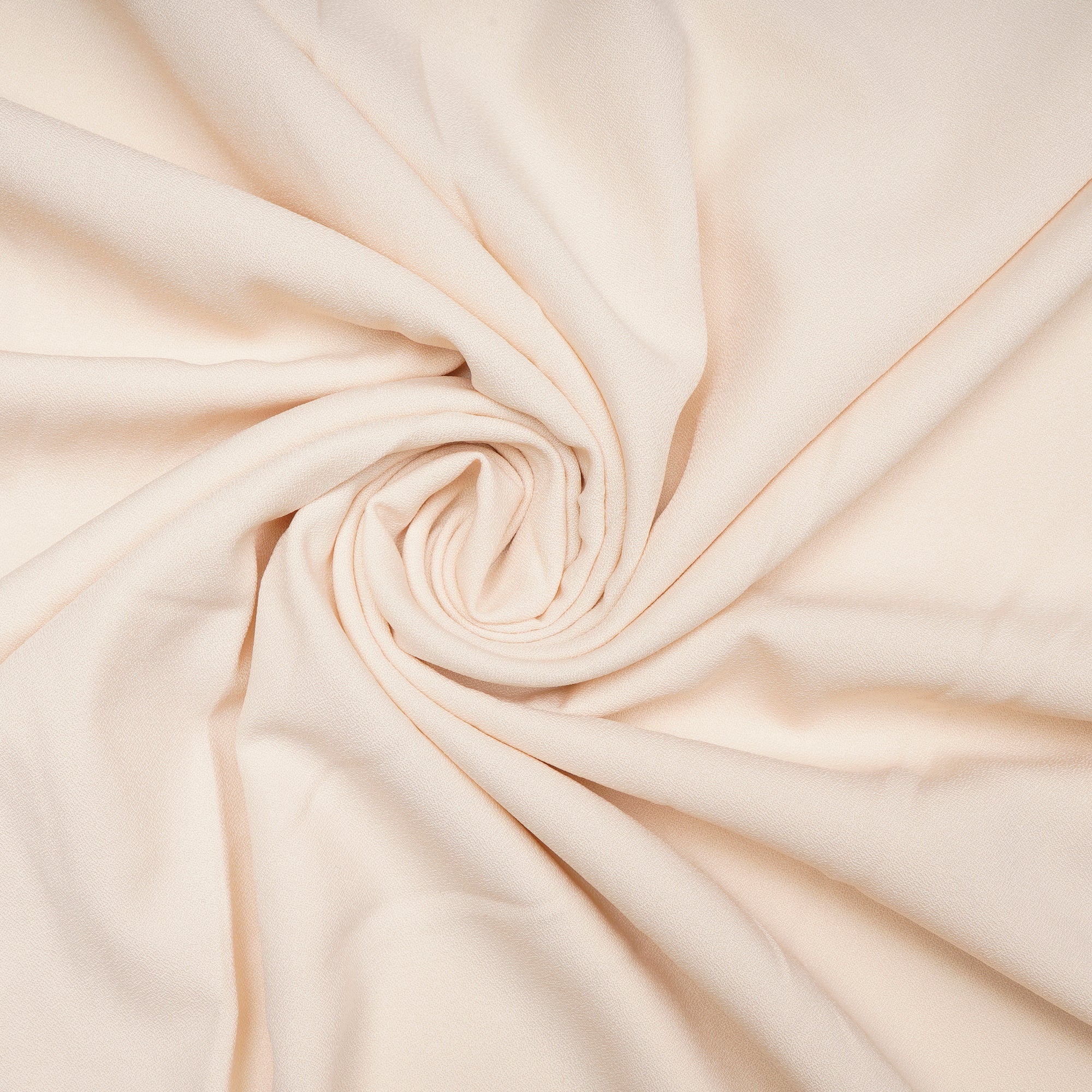 Cream Solid Dyed Imported Moss Crepe Fabric (60" Width)