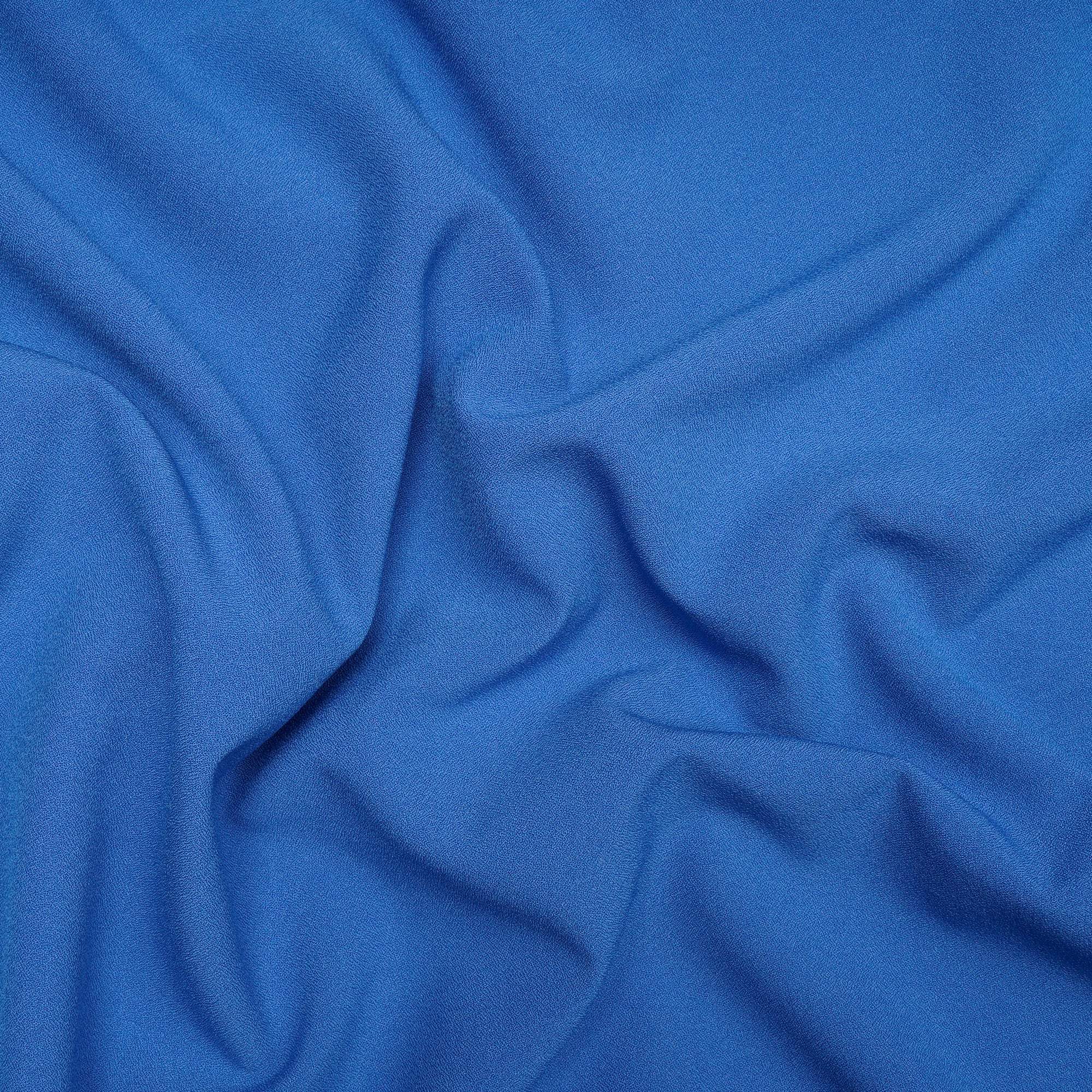 Blue Solid Dyed Imported Moss Crepe Fabric (60" Width)