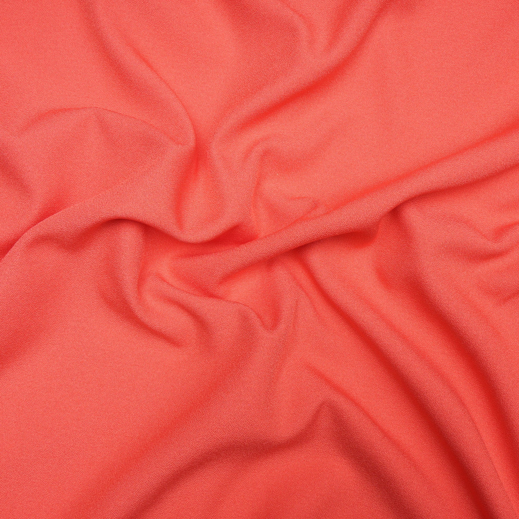Sugar Coral Solid Dyed Imported Moss Crepe Fabric (60" Width)