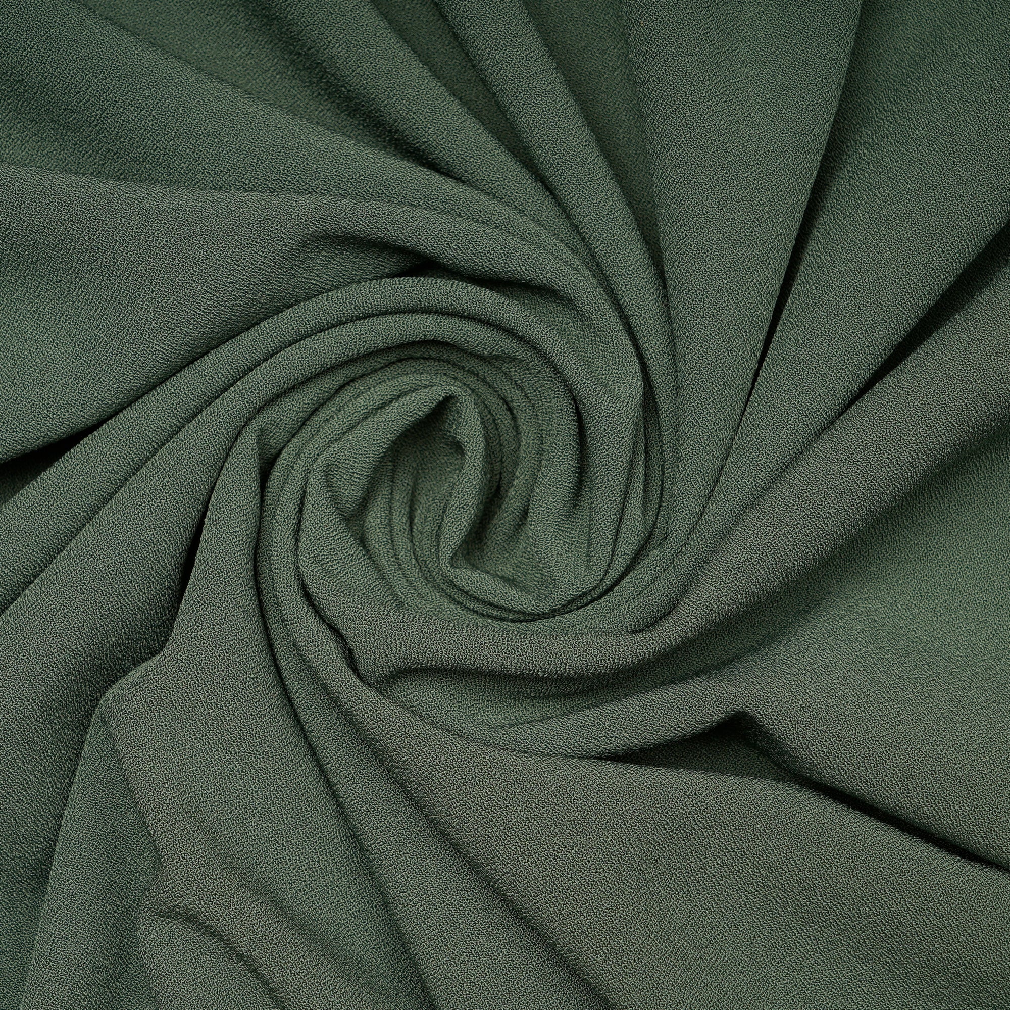 Green Cyan Solid Dyed Imported Moss Crepe Fabric (60" Width)