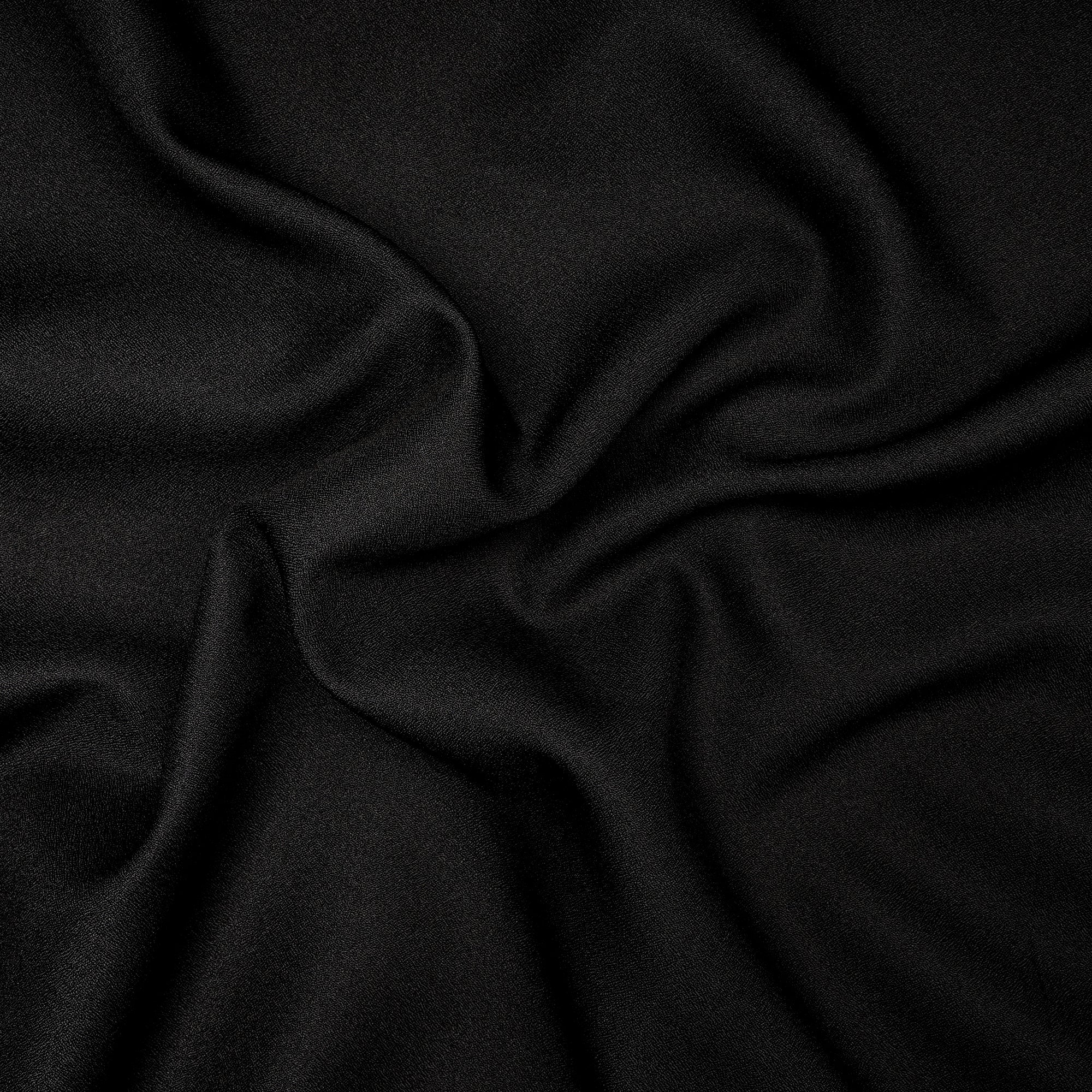 Black Solid Dyed Imported Amazon Moss Crepe Fabric (60" Width)
