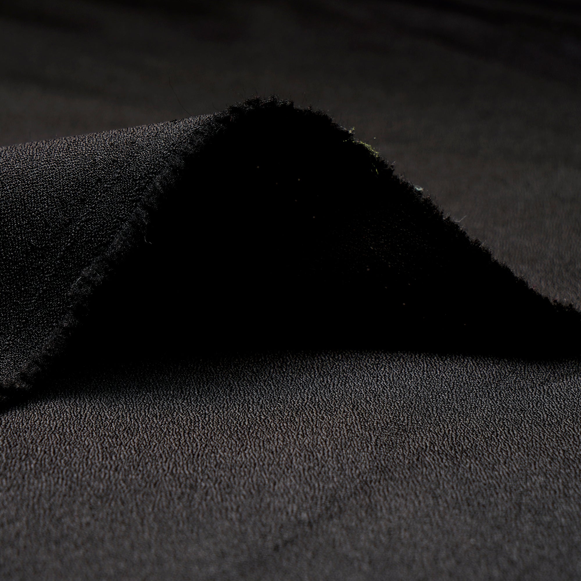 Black Solid Dyed Imported Amazon Moss Crepe Fabric (60" Width)