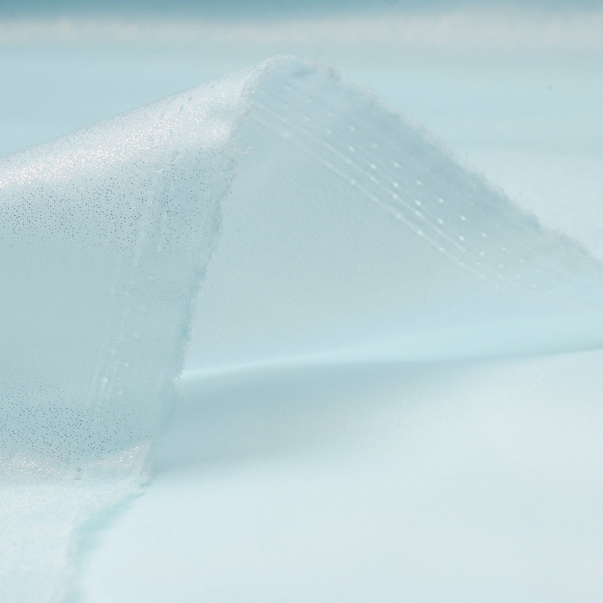 Ice Blue Imported Foil Organza Fabric (60" Width)