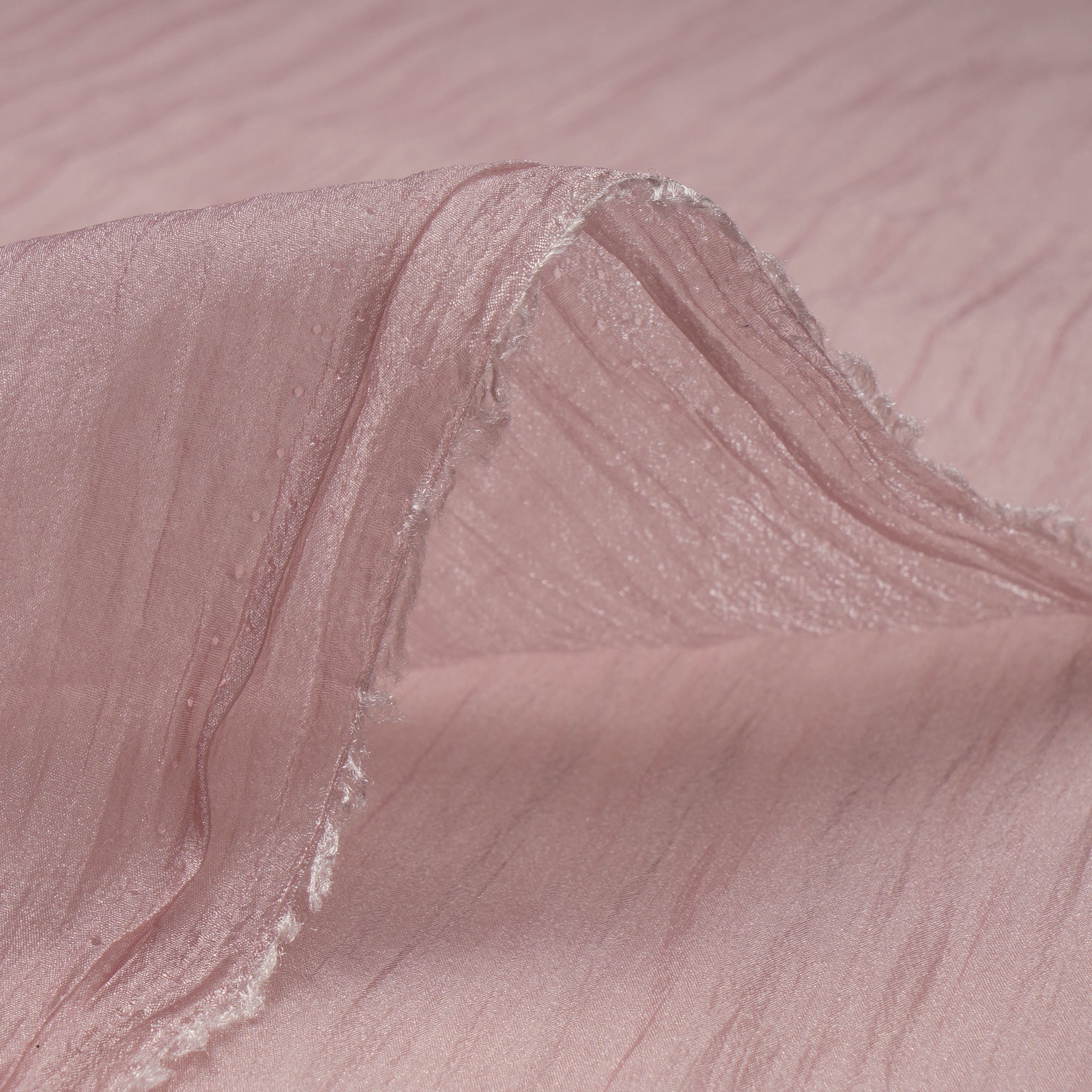 Dust Rose Imported Crinkle Chiffon Organza Fabric (60" Width)