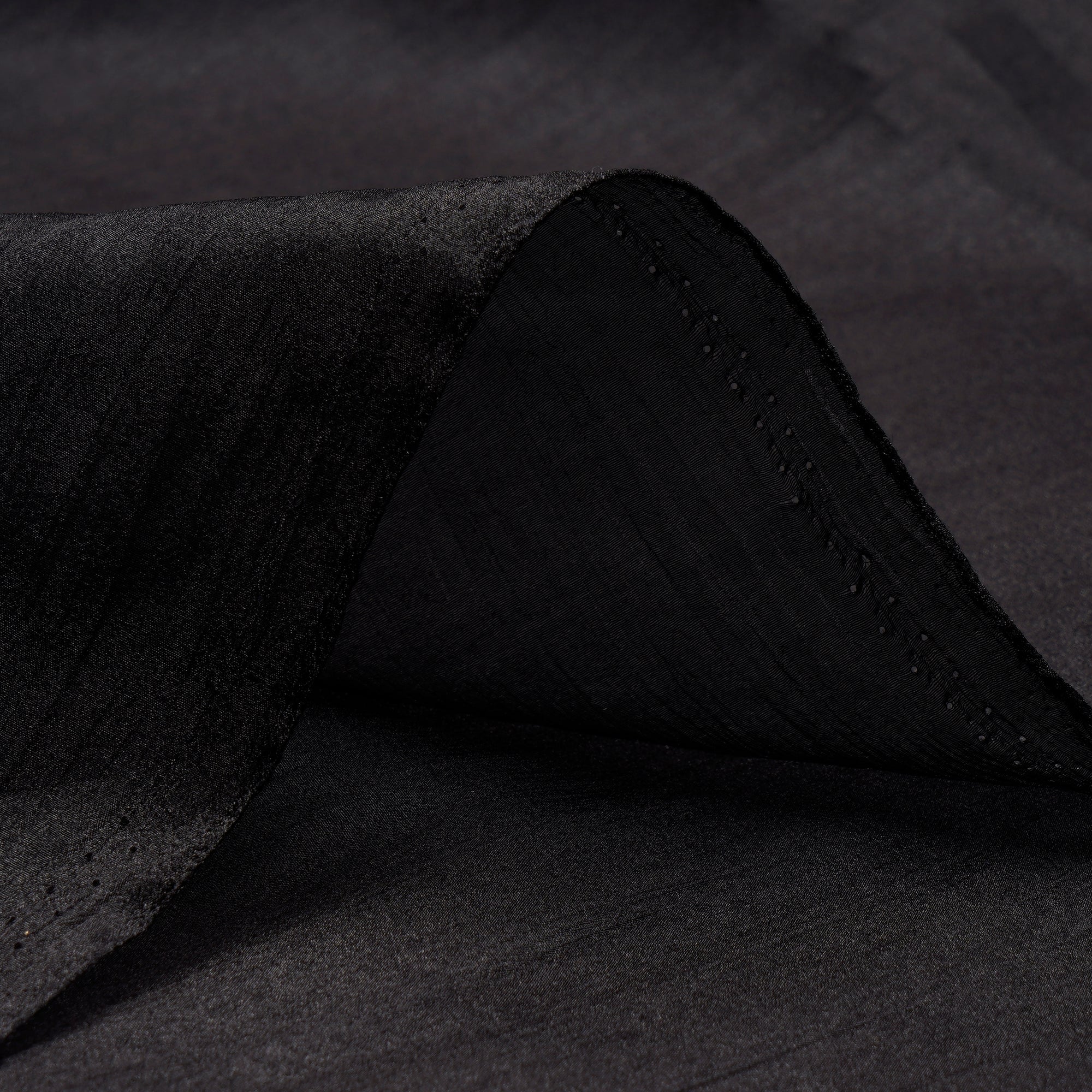 Black Imported Crinkle Chiffon Organza Fabric (60" Width)