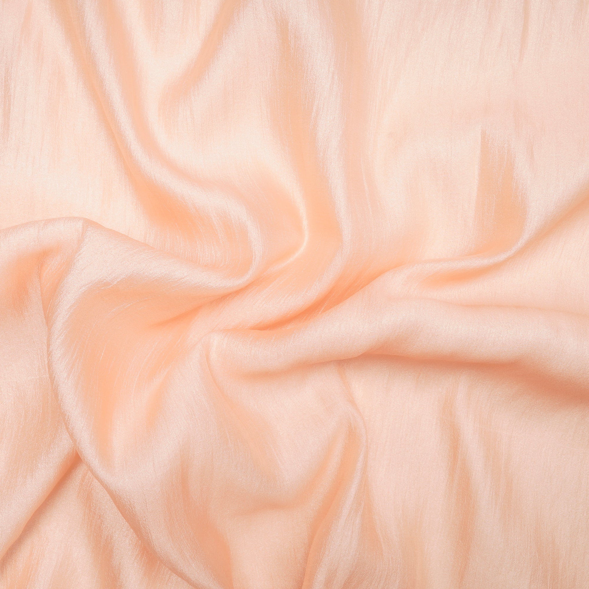 Peach Imported Crinkle Chiffon Organza Fabric (60" Width)