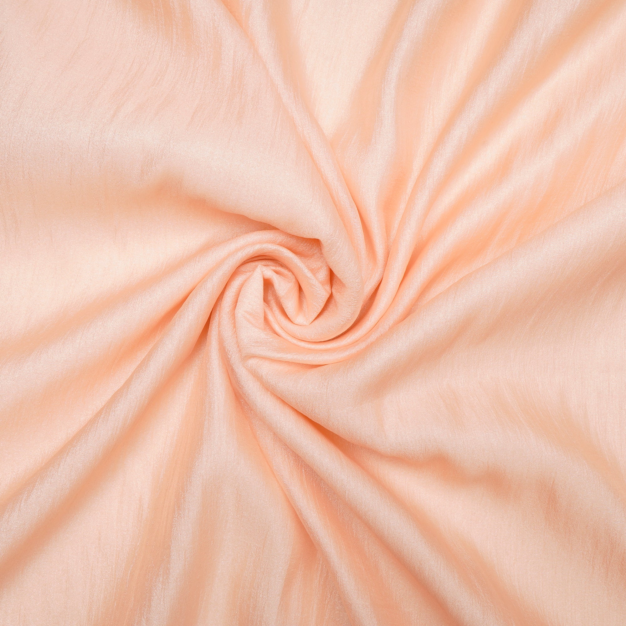 Peach Imported Crinkle Chiffon Organza Fabric (60" Width)