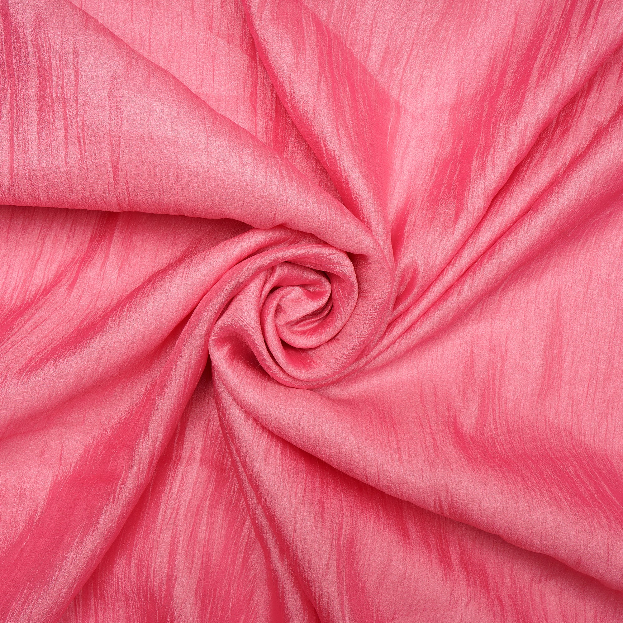 Blush Pink Imported Crinkle Chiffon Organza Fabric (60" Width)