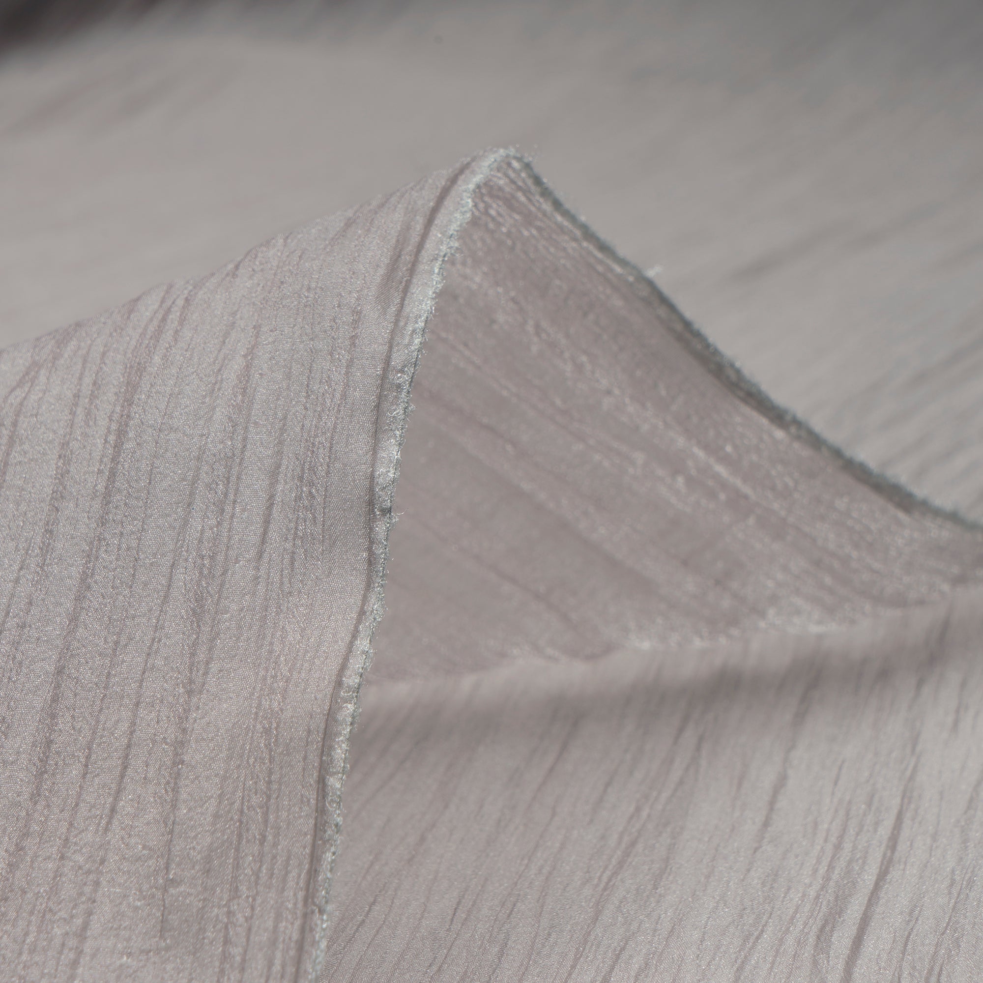 Gray Imported Crinkle Chiffon Organza Fabric (60" Width)