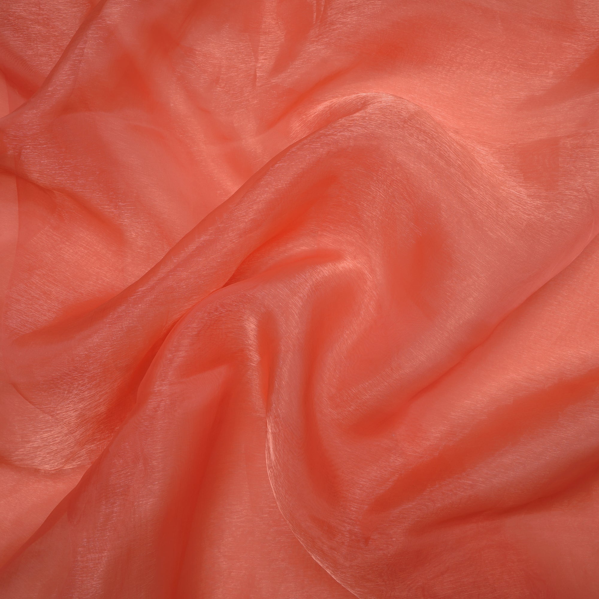 Orange Imported Nylon Glass Organza Fabric (44" Width)